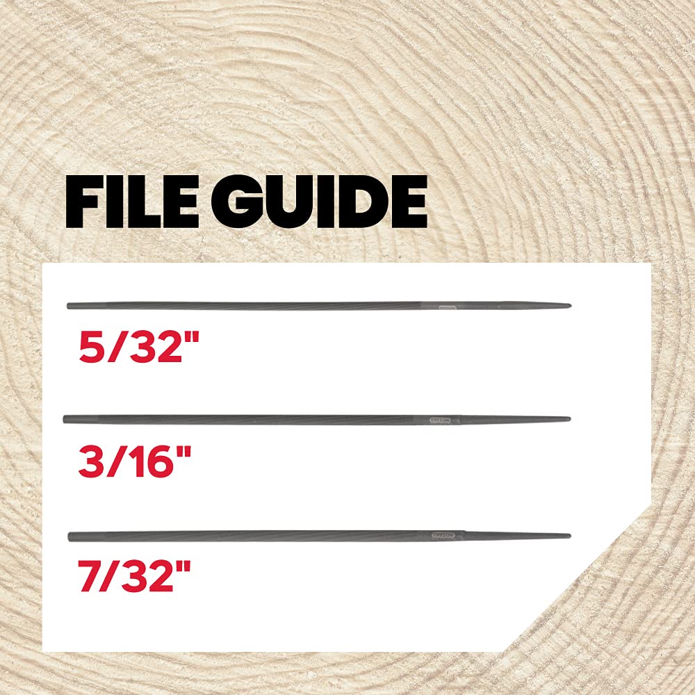 Oregon Universal Chainsaw Field 7pc Sharpening Kit - Includes 5/32", 3/16", and 7/32" Round Files, 6" Flat File, Handle, Filing Guide, and Travel Pouch (617067)