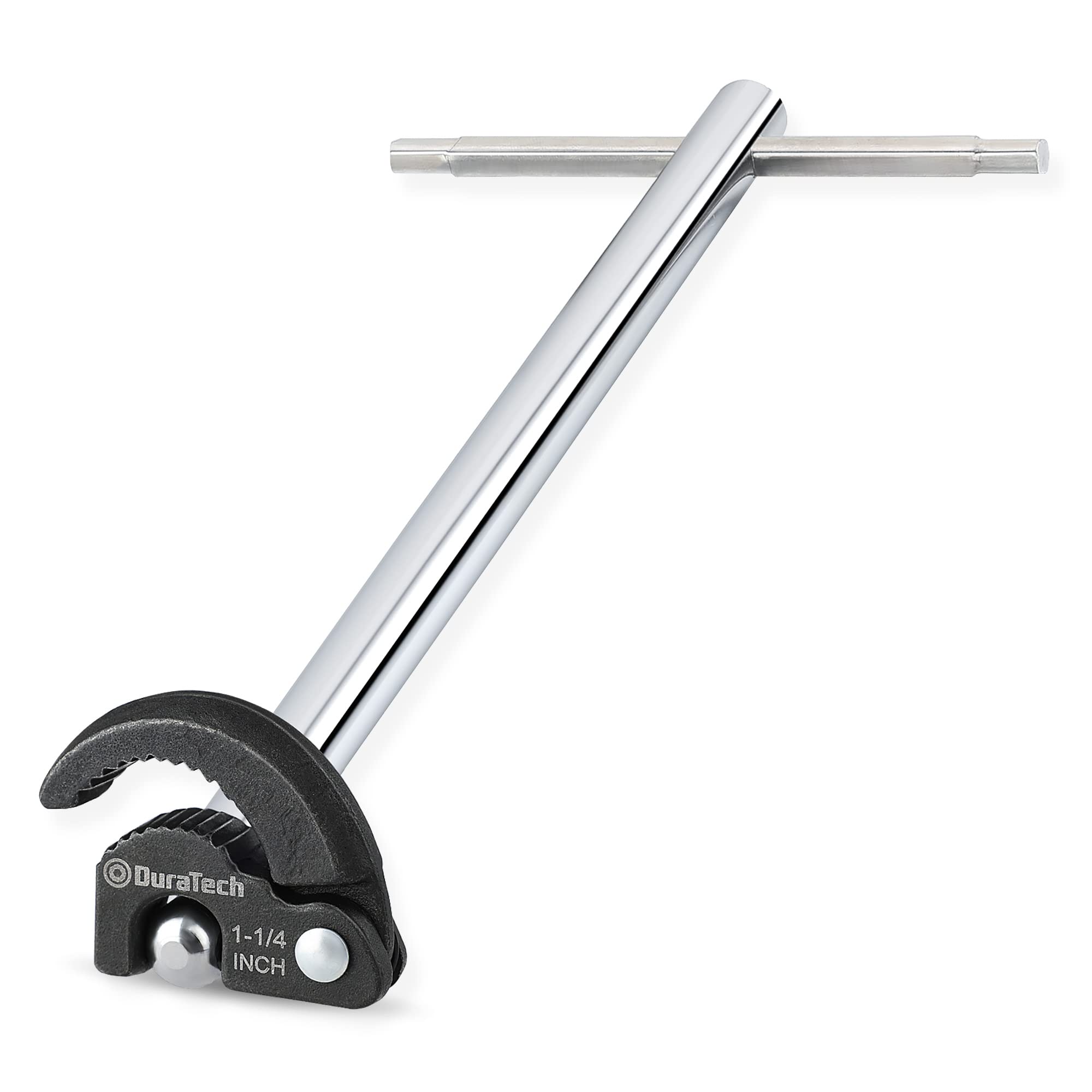 DURATECH 11" Waschtischschlüssel, Spülenunterschlüssel, Verstellbarer Wasserhahnschlüssel, Kapazität von 3/8" bis 1-1/4" zum Befestigen von Rück- und Überwurfmuttern unter der Spüle