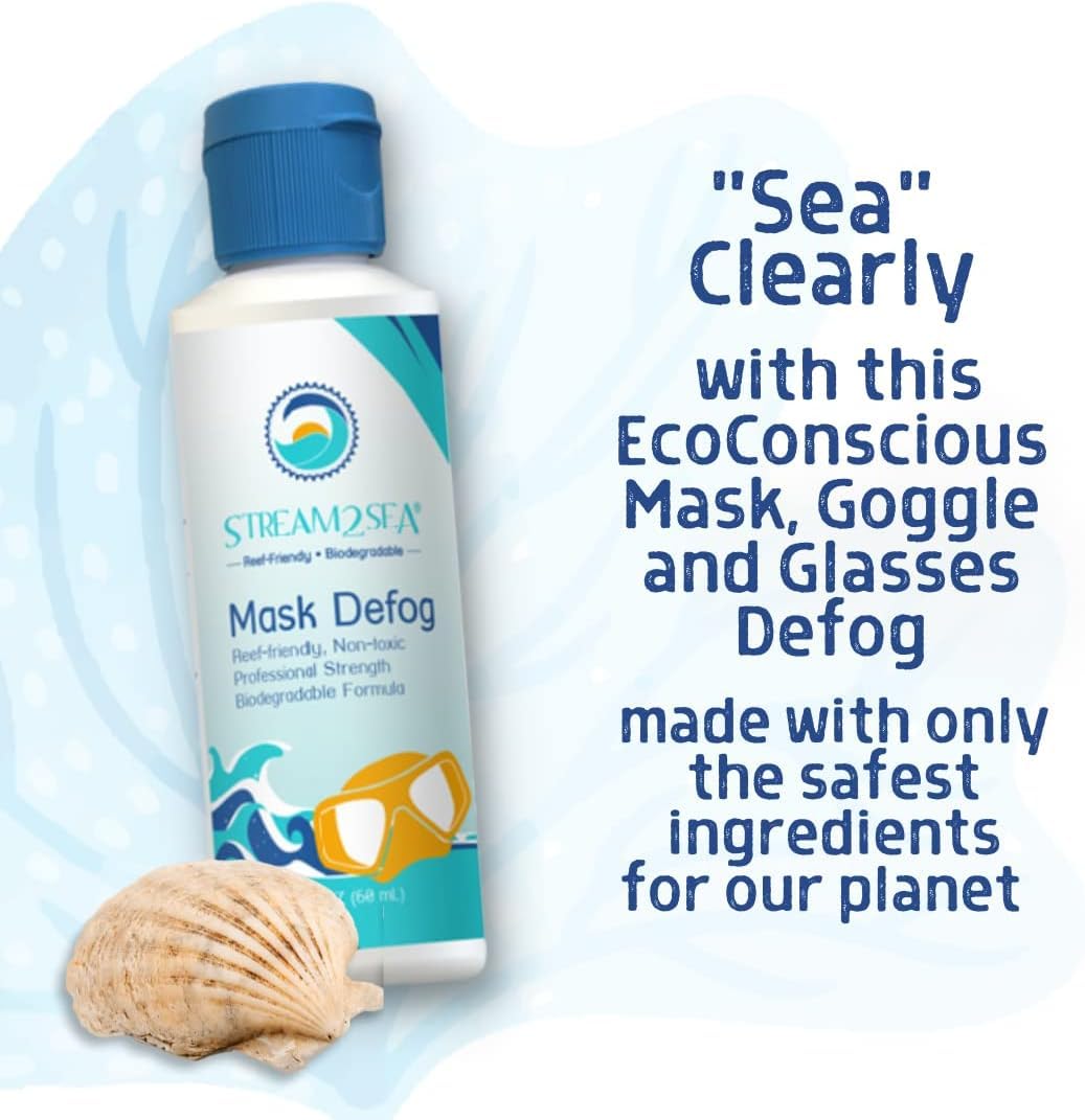 Reef Safe Anti-Fog Spray for Snorkel Masks & Swim Goggles - Defogs Glasses & Masks