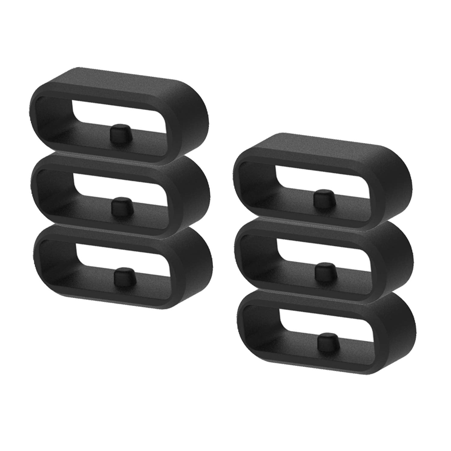 حلقات تثبيت 6 قطع متوافقة مع ساعات Garmin Vivoactive 6 5 3/Forerunner 645 245 45 55 165/Venu Sq Sq2/Vivomove/Fenix 7S 6S 5S، حلقة/حامل/مشابك تثبيت سوار الساعة من السيليكون بديلة
