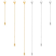 KOPOX 6 Pcs Gold and Silver Plated Necklace Extenders for Necklaces, 2", 4", 6" Delicate Necklace Extender Chain Set for Women Jewelry Making