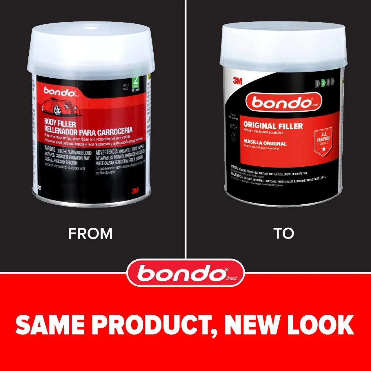 Bondo Body Filler, Original Formula for Fast, Easy Repair & Restoration for Your Vehicle, 00262, Filler 1.57 lb and Hardener 0.75 oz, 1 Can (OR-QT-ES)
