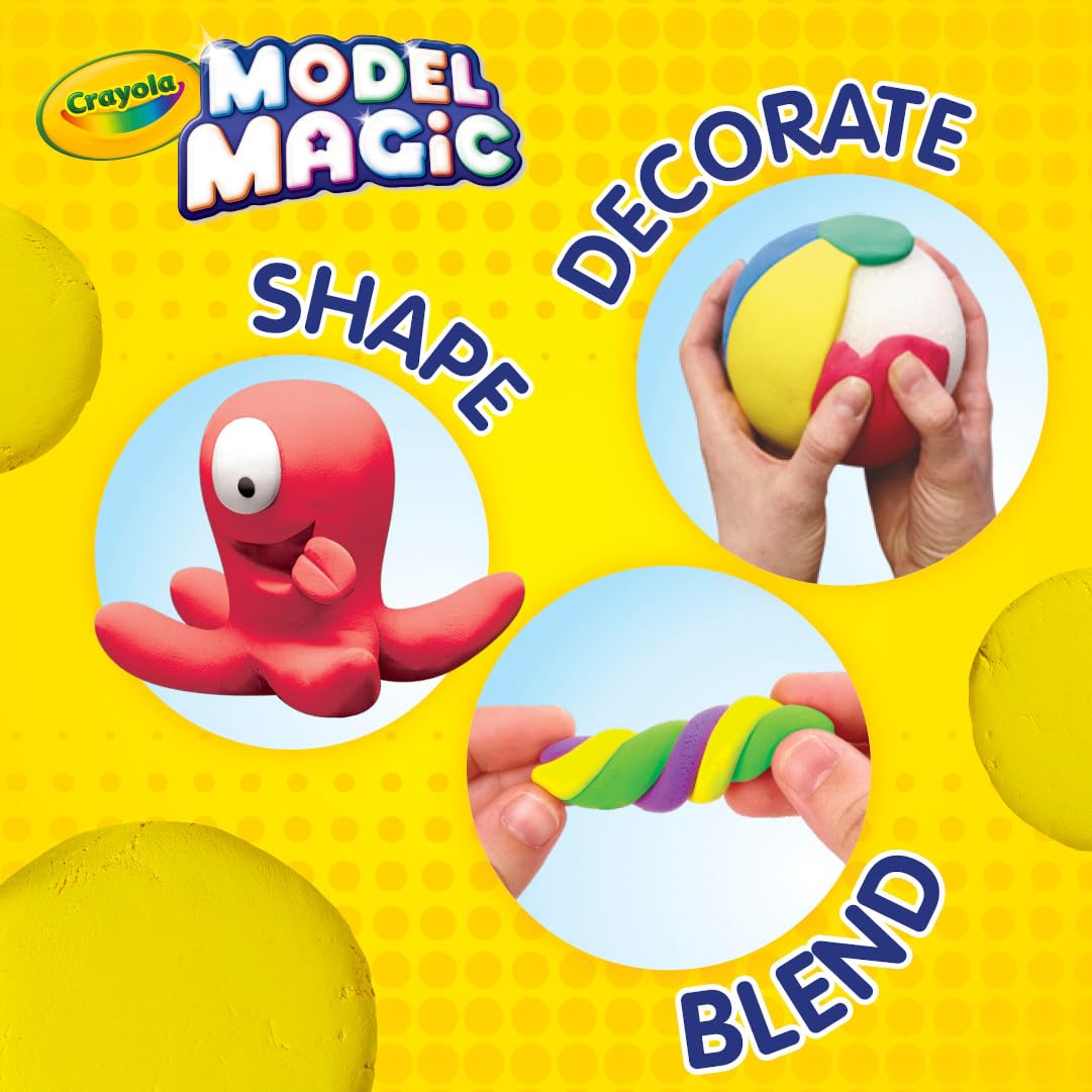 Crayola Model Magic White, Modeling Clay Alternative, Reusable Sculpting Material, Air Dry, Kids Arts & Crafts Supplies, 2lb Bucket, Classroom Must Have