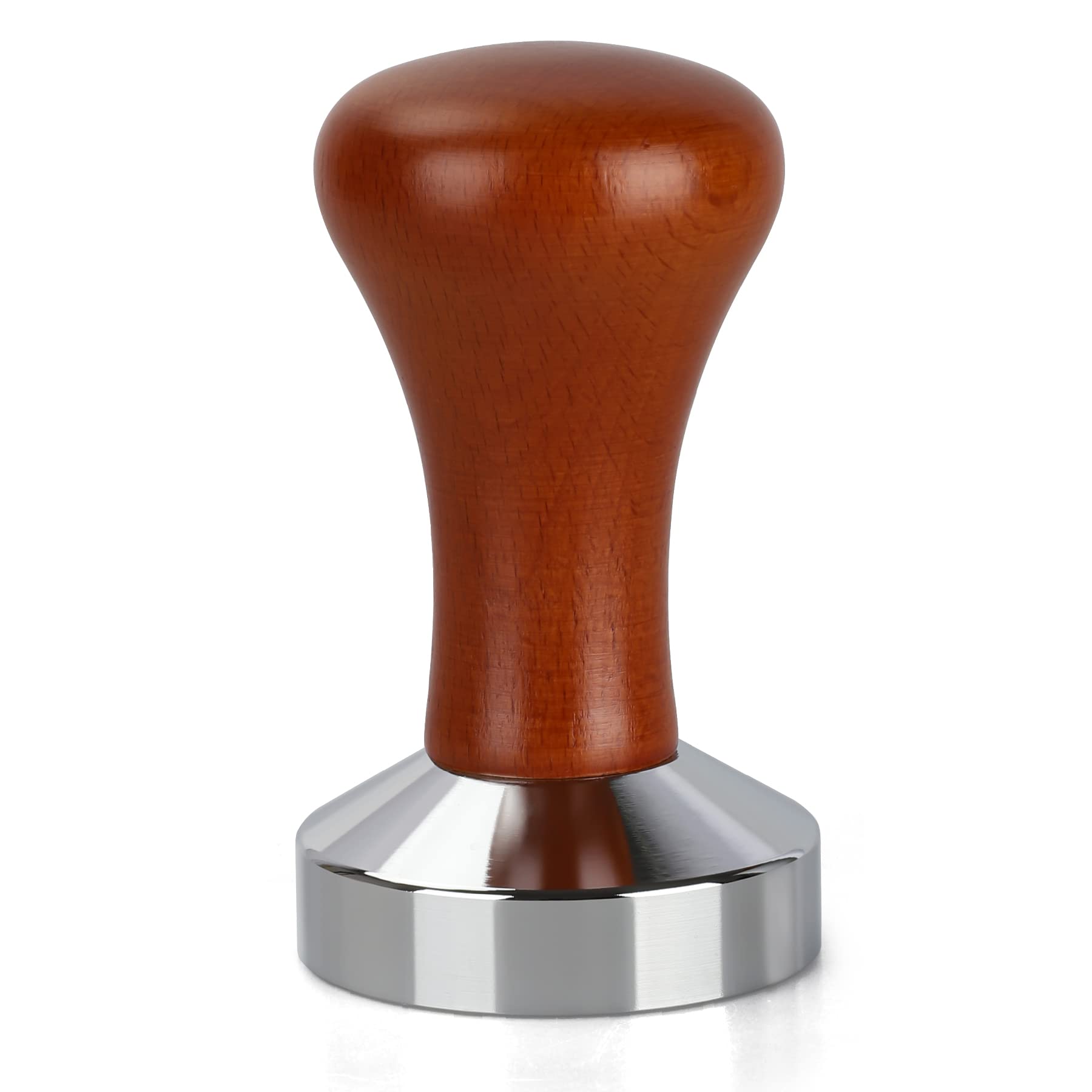 51mm Espressostampfer – Premium Barista Kaffeestampfer Kaffeetamper Klassische Serie Edelstahl Espressostampfer Kaffeepresswerkzeug Tamper Espresso-Griff, 90x51mm, Massivholz, Edelstahl