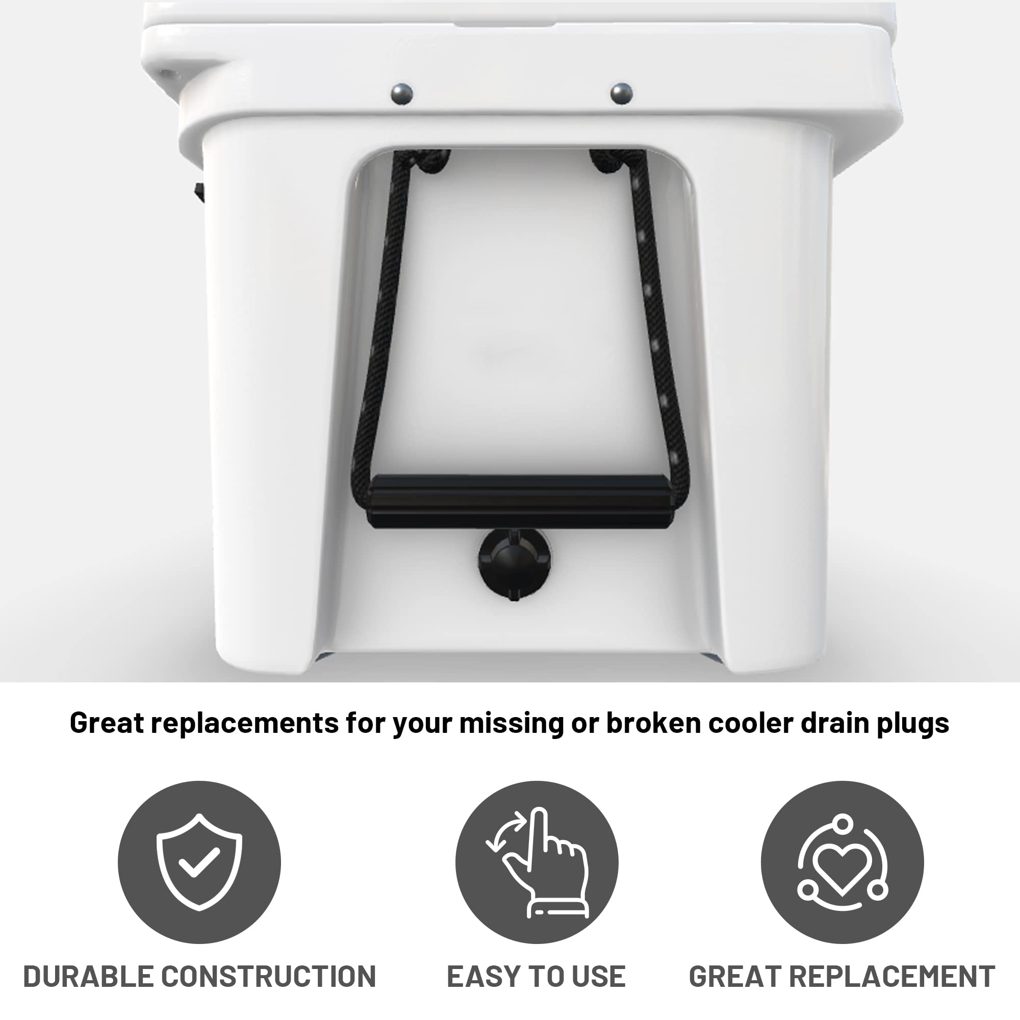 Cooler Drain Plug, 2 Pack Replacement, Compatible with Yeti Roadie, Tundra, and Tank Coolers and Fit for RTIC Coolers