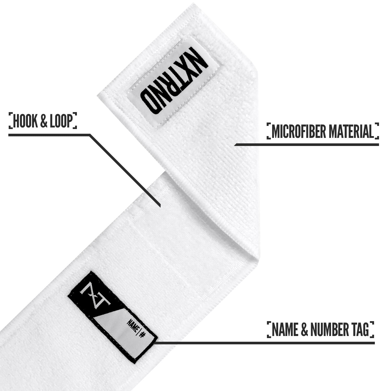 Nxtrnd Streamer Football Towel, Thin Sports Towel, Dries Hands & Football Accessories (White)