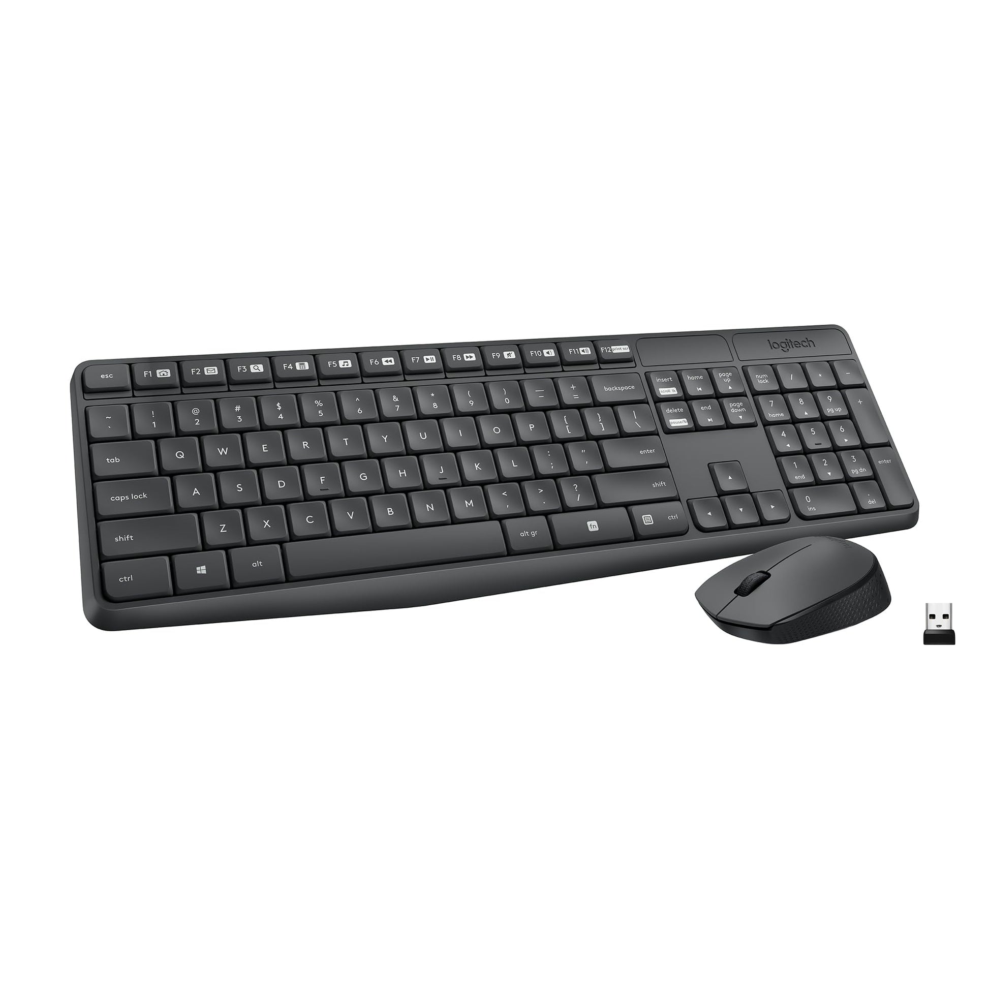Logitech MK235 Wireless Keyboard and Mouse Combo for Windows, USB Receiver, Long Battery Life, Laptop and PC Keyboard and Mouse Wireless
