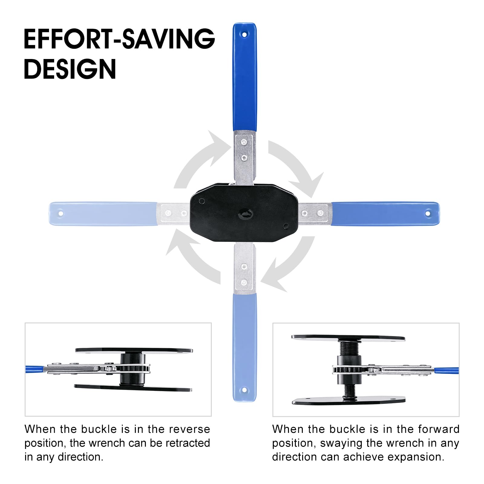 Brake Caliper Compression Tool with 2 Brake Caliper Hooks, 2 Brake Disc Lubricant, 5 in 1 Professional Caliper Piston Compressor Tool Brake Pad Spreader for Single/Twin/Quad Piston Calipers, Blue