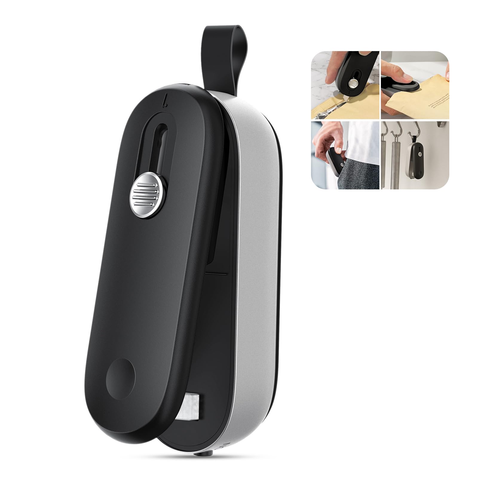 ODSD 2-in-1 Mini-Beutelversiegler – Heißsiegelgerät & Cutter mit Schlüsselband, tragbares Handheld-Chip-Beutelversiegler für Snacks, Süßigkeiten und Lebensmittelaufbewahrung (Batterien enthalten)