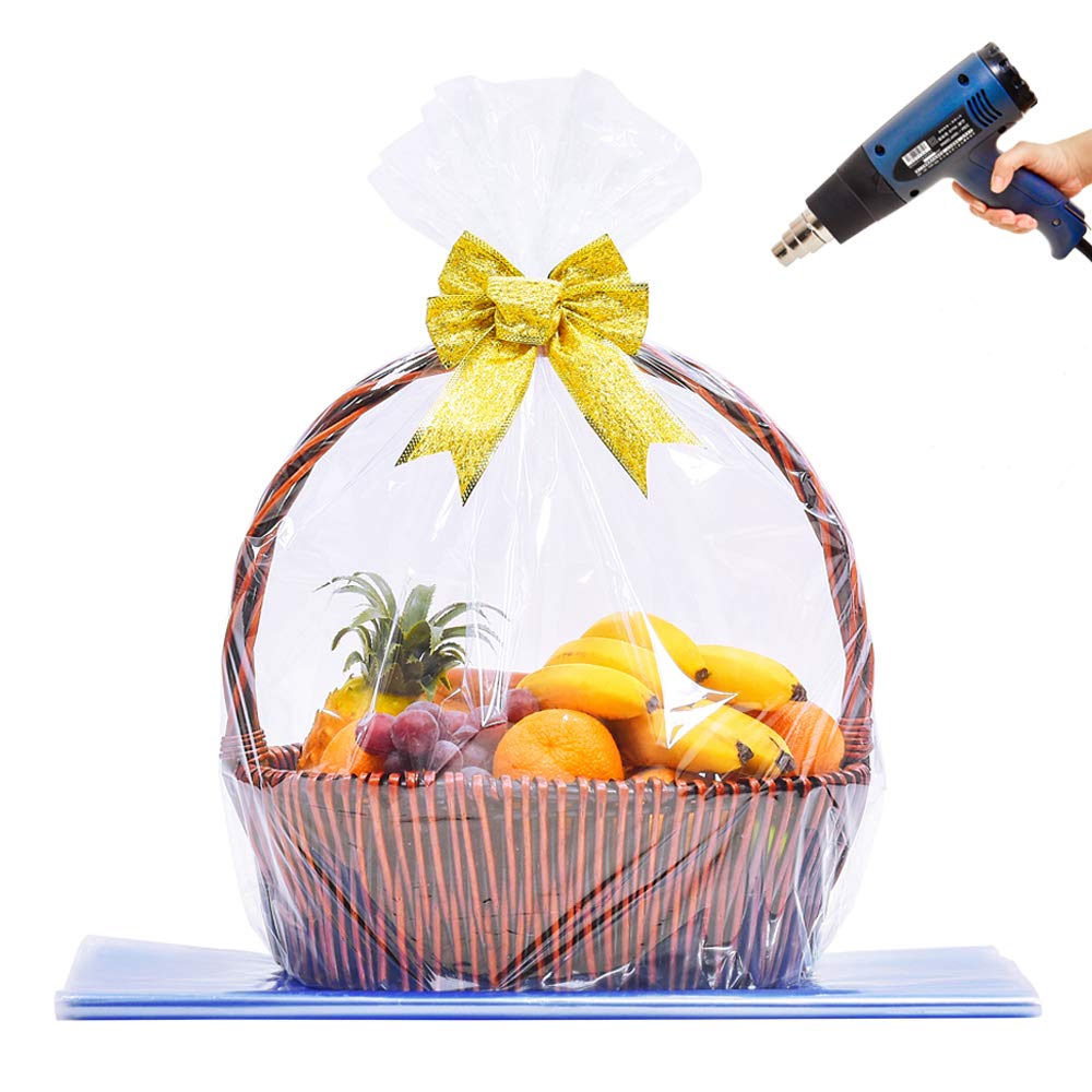 LazyMe Extra Large Jumbo Shrink Wrap Bags - Cellophane Bags for Gift Baskets - 40x47 Inch (5 Pcs, XXXL)