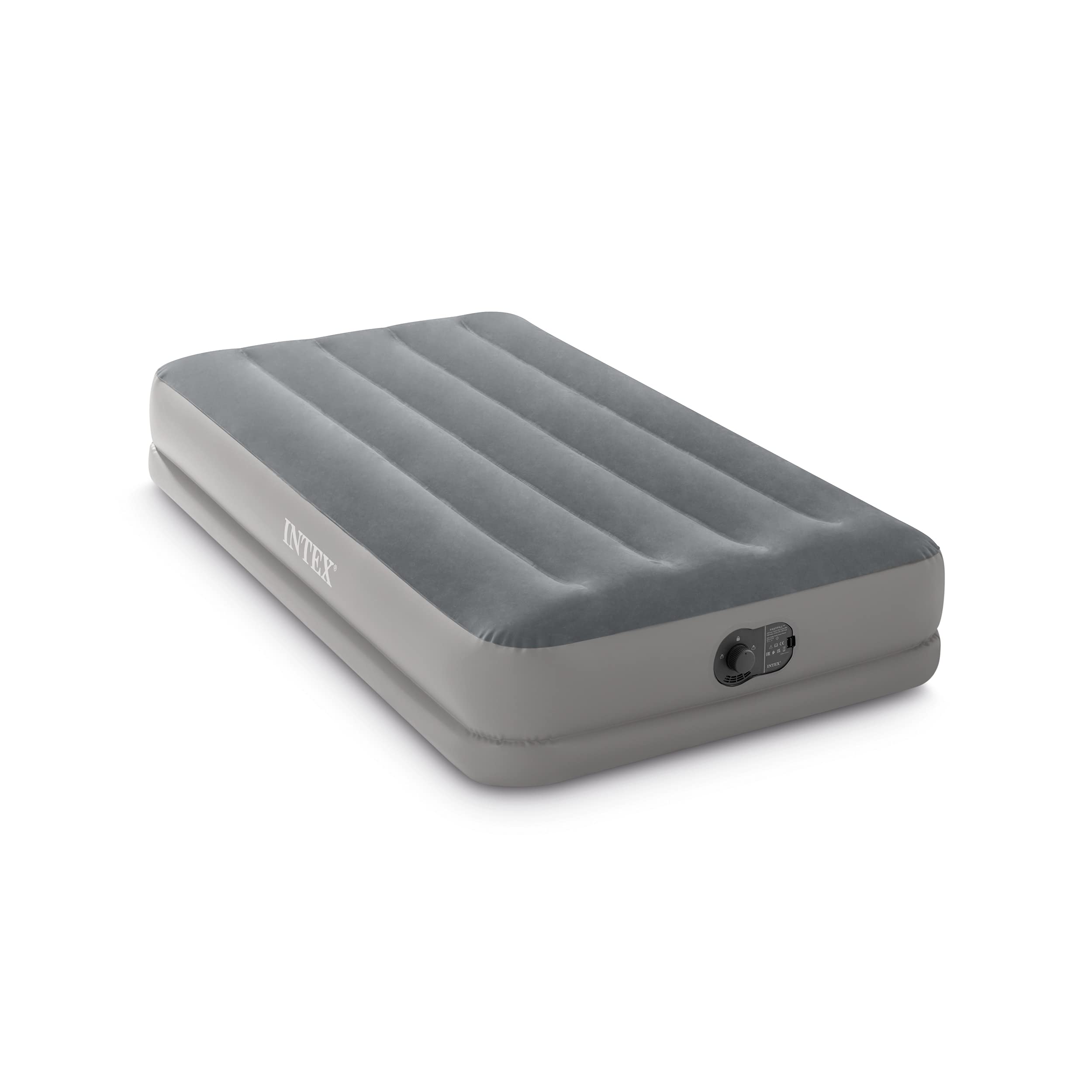 Intex 64112E Dura-Beam Standard Prestige Luftbett: Fiber-Tech – Twin Größe – Integrierte elektrische USB-Pumpe – 30,5cm Betthöhe – 136kg Tragkraft