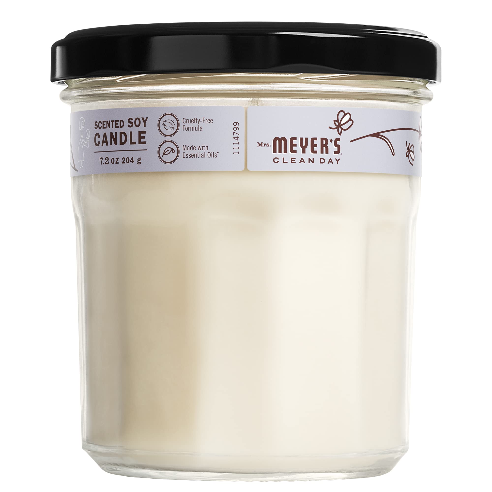 MRS. MEYER'S CLEAN DAY Lavender Soy Candle, Garden-Inspired Aromatherapy Homekeeping, 35 Hour Burn Time, Made with Essential Oils, 7.2 oz Large Glass Jar Candles (Pack of 2)