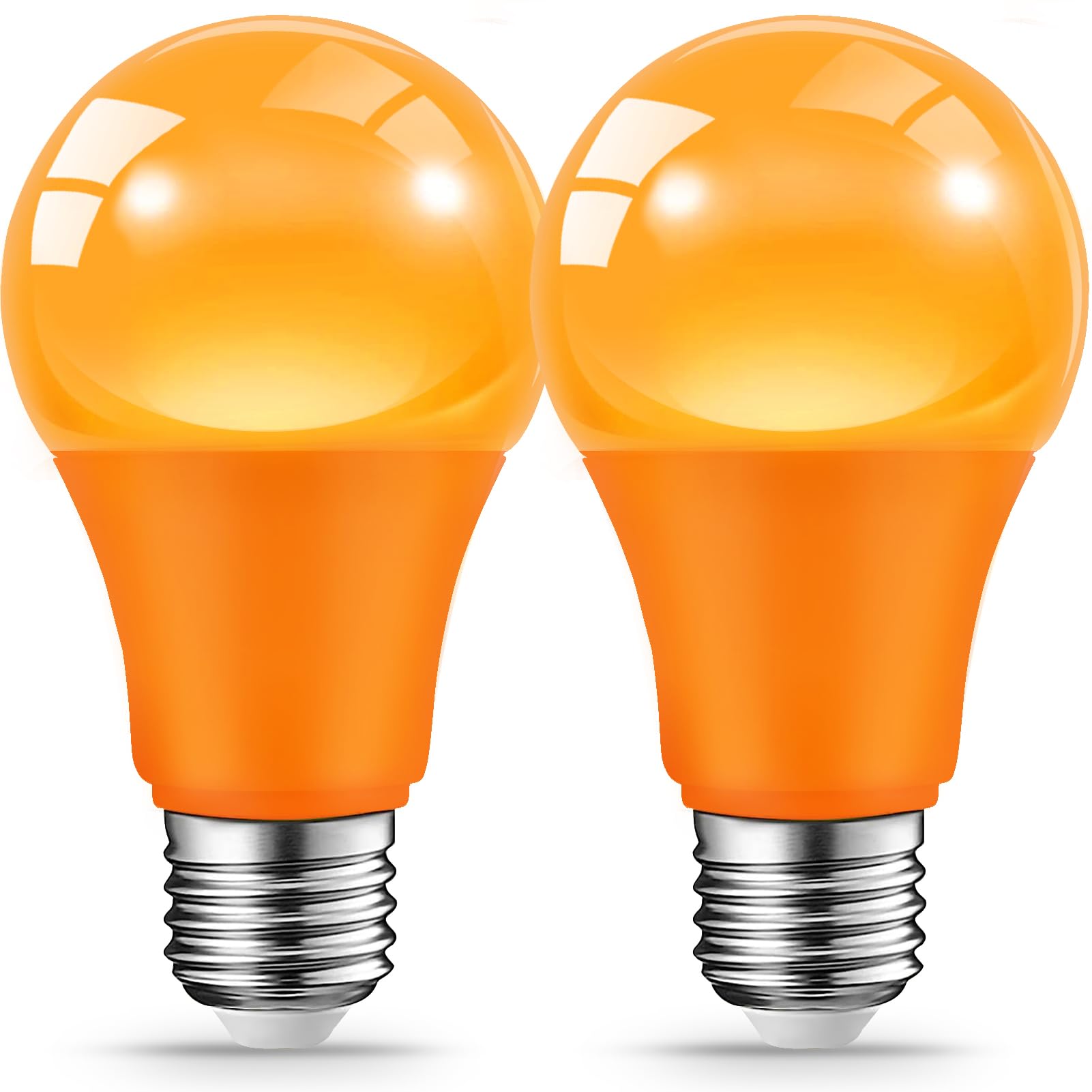 JAHEKS Orange Glühbirnen für Außenveranden, 9W (60W Äquivalent) E26 Sockel LED Orangefarbene Glühbirne für Halloween, Weihnachten, Hochzeit, Party, Bar, Feiertagsbeleuchtung, Heimdekoration, 2er-Pack