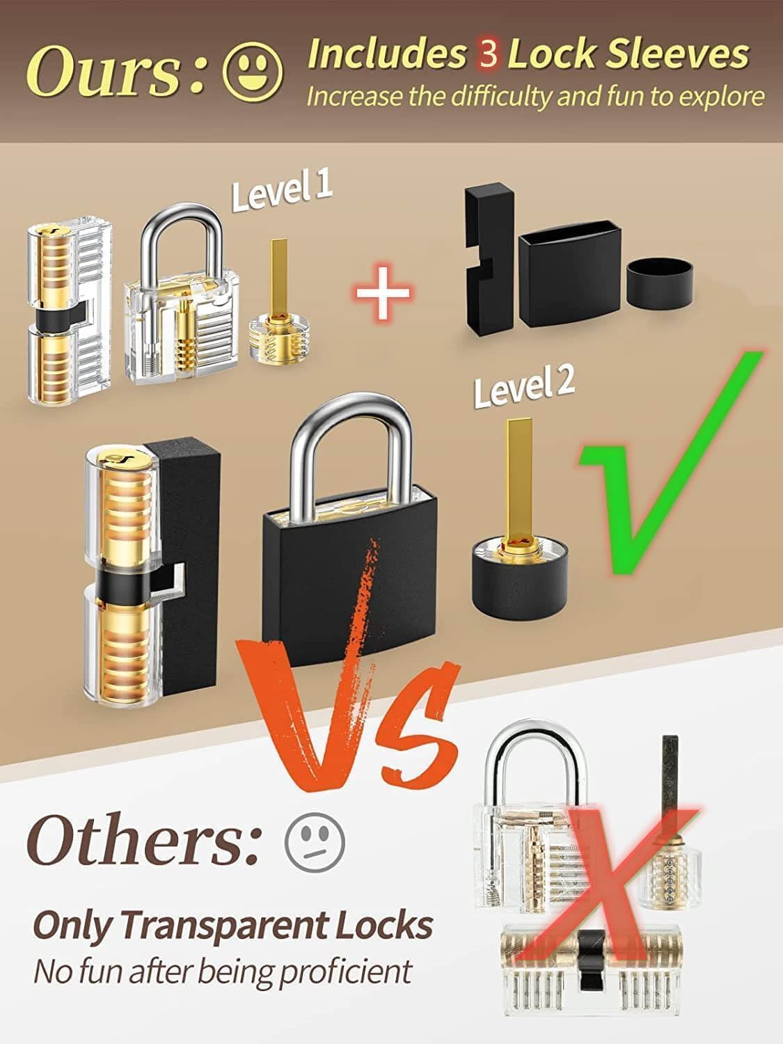 Solid Brass Door Knocker 2025 Latest Upgraded Version Pick Stainless Kit with Same Keys of 40mm Picking Wide Body 2 inch Long Anti Rust Lock Set Key Keyed Alike Set Locker Solid Brass GH85