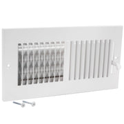 EZ-FLO 10 x 4 Inch (Duct Opening) Air Vent Cover for Wall or Ceiling, Two-Way Ventilation Register, Solid Steel HVAC Register Cover, White, 61609