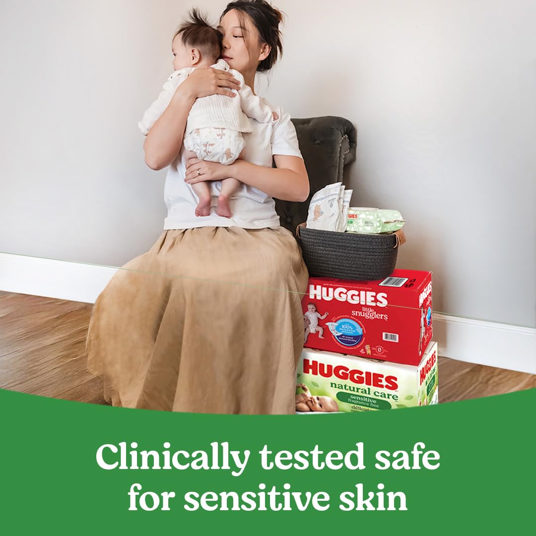Huggies Natural Care Sensitive Baby Wipes, Hypoallergenic, 99% Purified Water, 3 Refill Packs (624 Wipes Total)