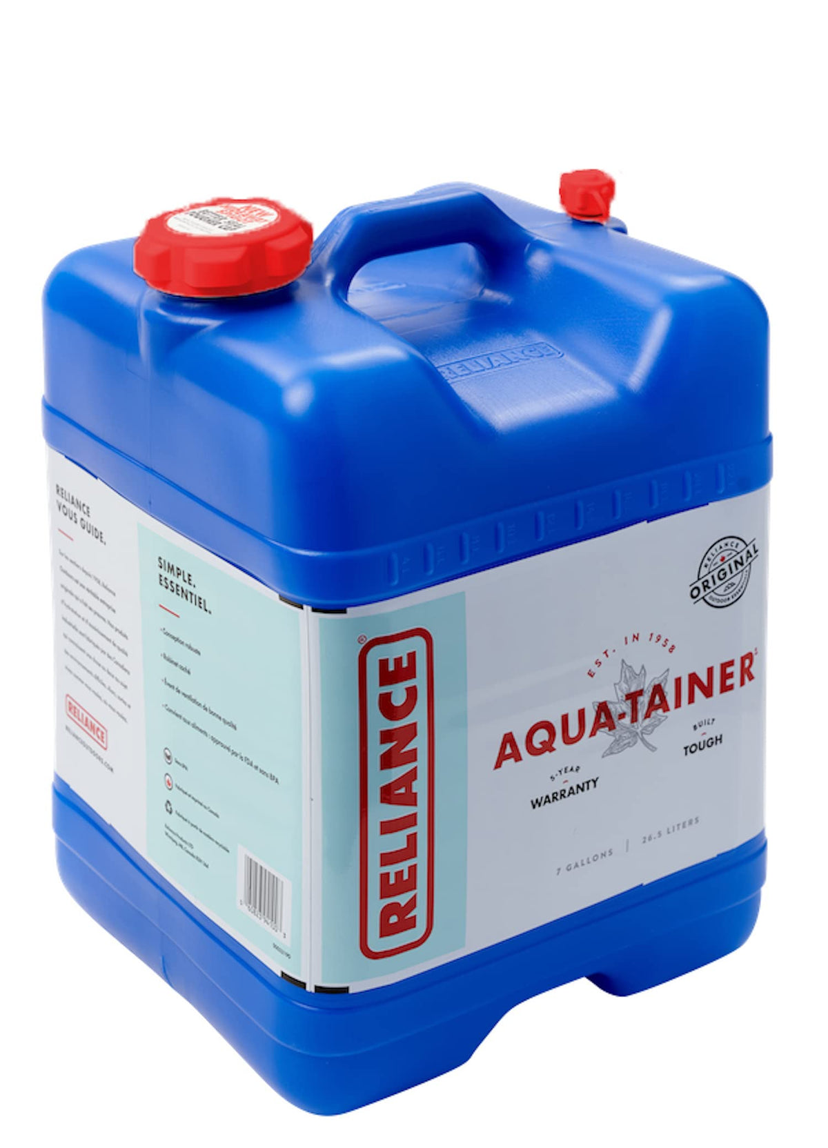 Reliance Products Aqua-Tainer 7 Gallonen starrer Wasserbehälter, blau, 11,3 Zoll x 11,0 Zoll x 15,3 Zoll