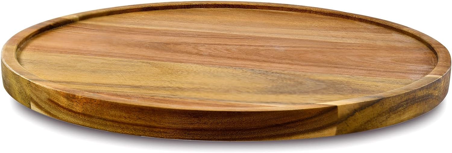 منظم طبق دوار (Lazy Susan) من خشب الأكاسيا مقاس 10 بوصات للمطبخ وخزانة المؤن وتنظيم الطاولة
