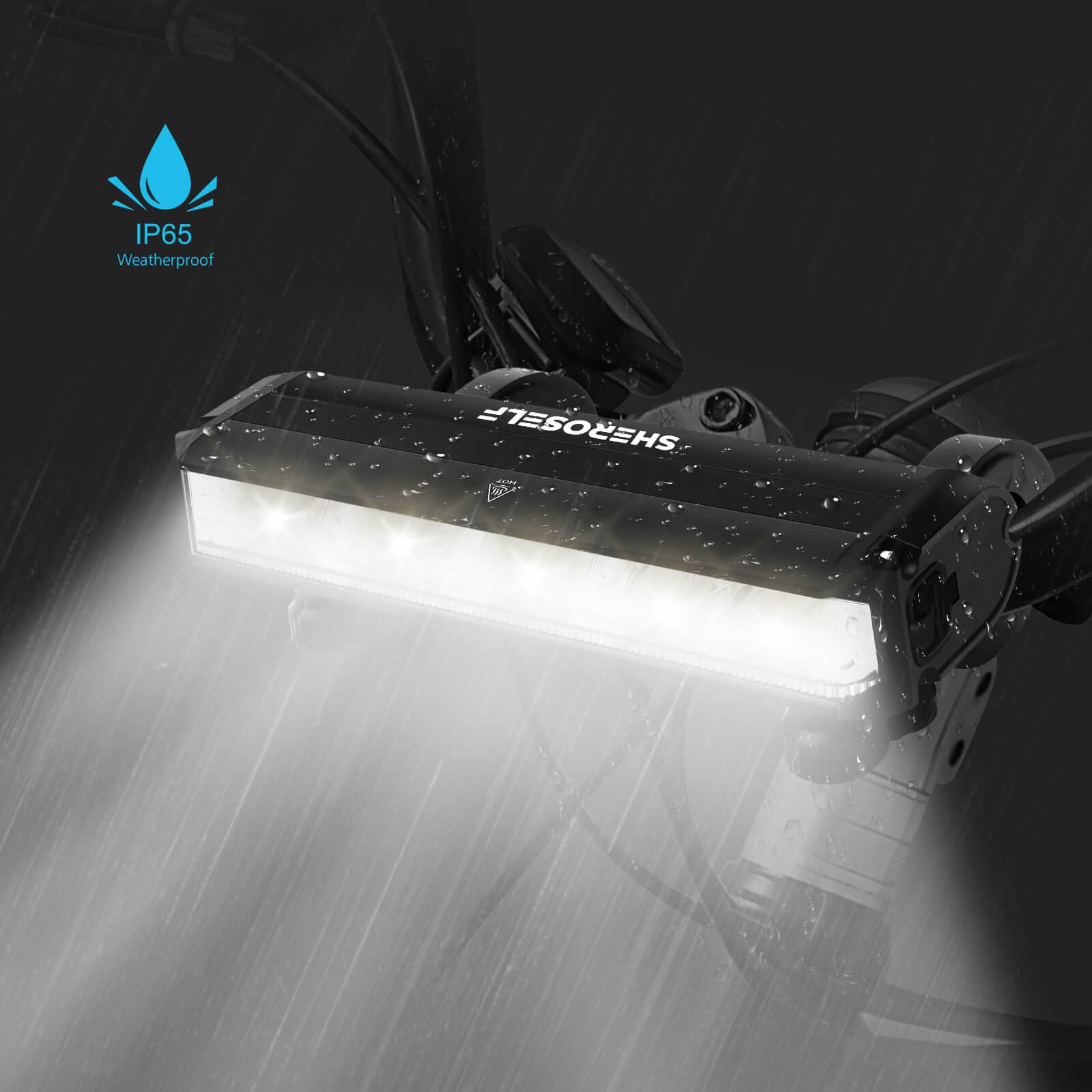 SHEROSELF Super Bright 6 LED Bike Lights - 5 Lighting Modes, IPX5 Waterproof, Type-C Rechargeable Bicycle Headlight - Perfect for Adult Kid Mountain Road Commuter Cycling Night Riding