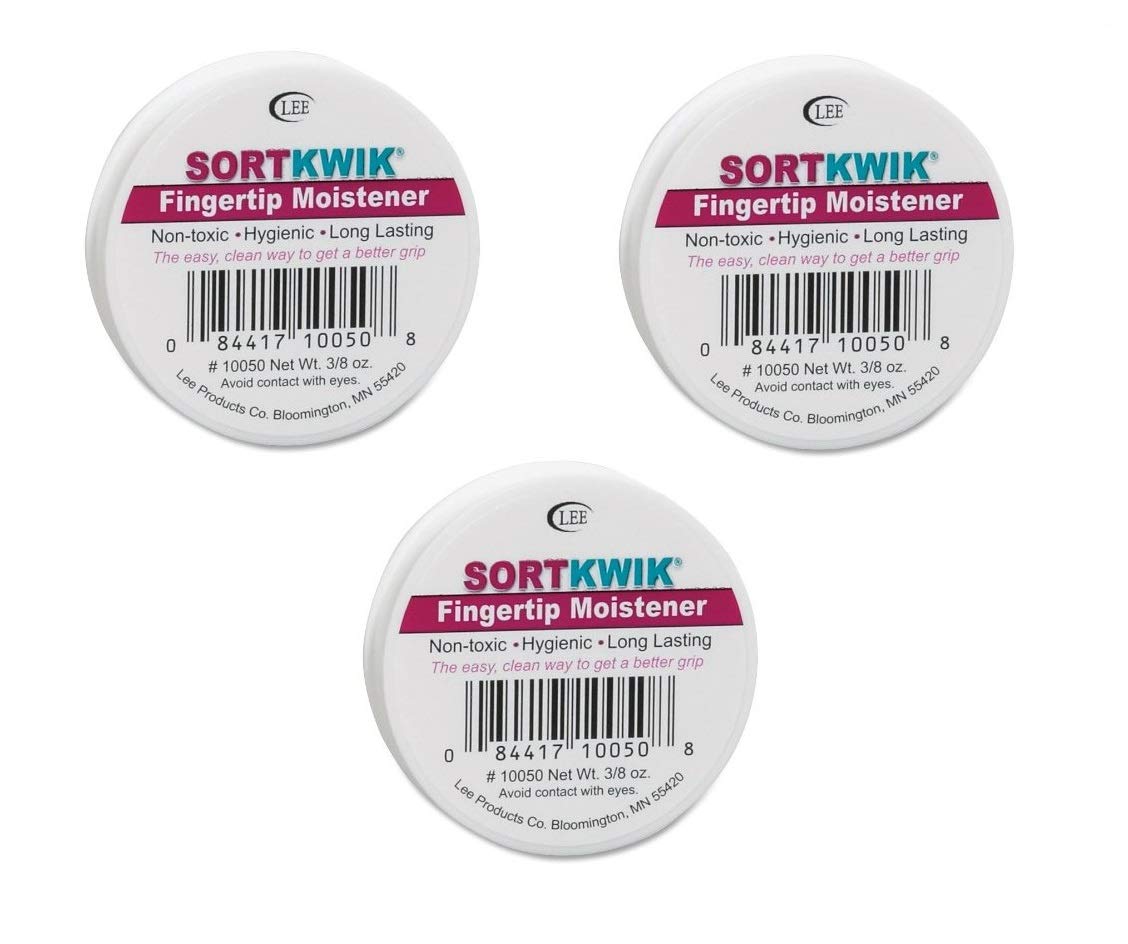 LEE 10050 Sortkwik Fingertip Moisteners, 3/8 oz, Pink, Sold as 3 Pack
