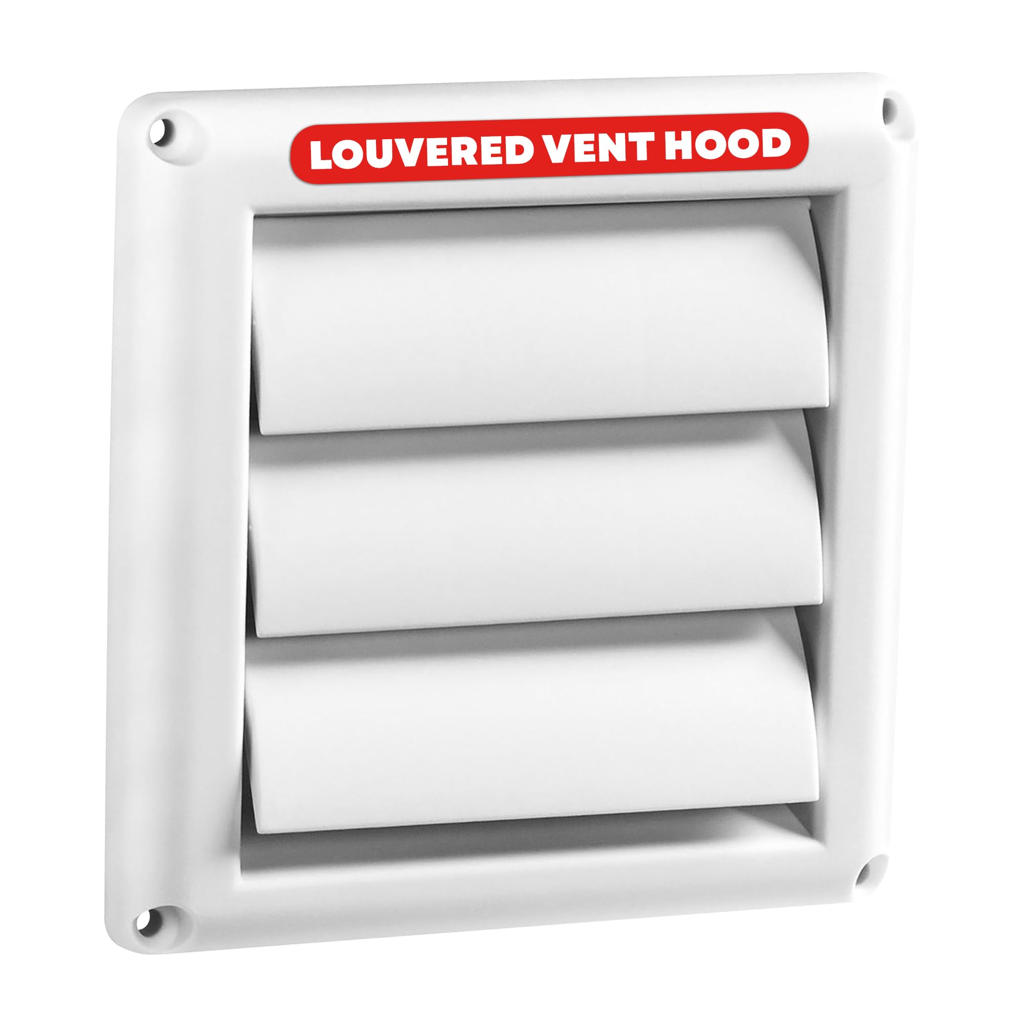 Deflecto Supurr-Vent Abluftgitter Wetterfeste Abluftabdeckung aus Kunststoff für 10,16 cm (4 Zoll) Rohre, UV-Schutz für maximale Luftstromeffizienz und lange Haltbarkeit | 15,24 cm x 15,24 cm (6 Zoll x 6 Zoll) Größe | Weiß