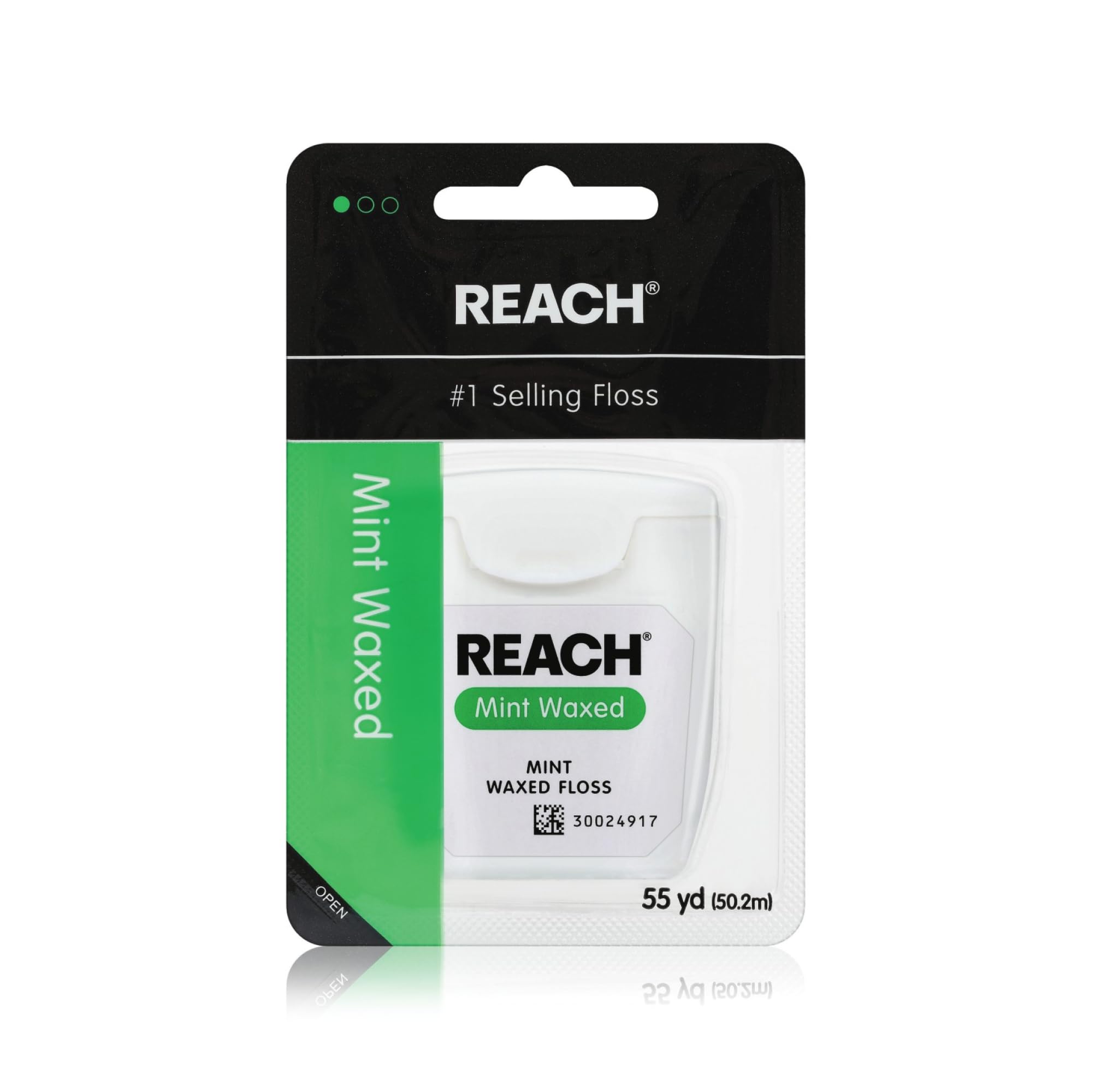 خيط تنظيف الأسنان بالشمع من REACH، بالنعناع، مزيل للبلاك للأسنان، مقاوم للتلف، ينزلق بسلاسة، سهل الاستخدام، مشمع، لتنظيف الأسنان بعمق، العناية بالفم، خالٍ من مواد PFAS، للبالغين والأطفال، عبوة واحدة، 55 ياردة