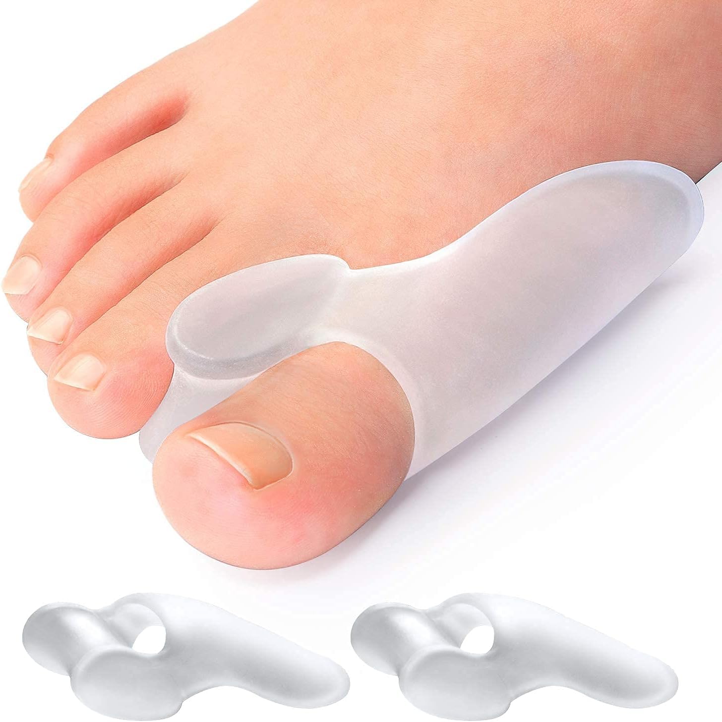 Promifun Bunion Cushion Protector, 10 Packs of Bunion Corrector Pads with Separator for Big Toe, Gel Shield for Foot Pain Relief, Calluses, Corns - Clear