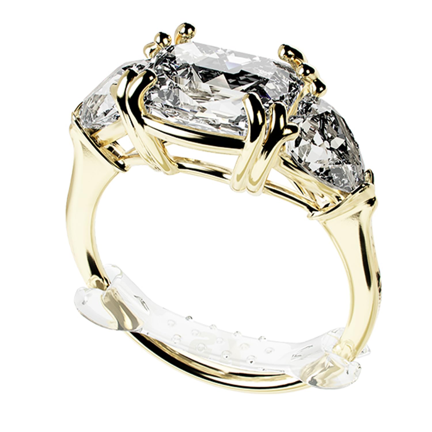Chrome Cherry Ringo, Unsichtbarer Ringgrößen-Versteller für lose Ringe mit 6 Größen, Klarer Ringband-Größenanpasser für losen Schmuck, Multipack, 10 Stück
