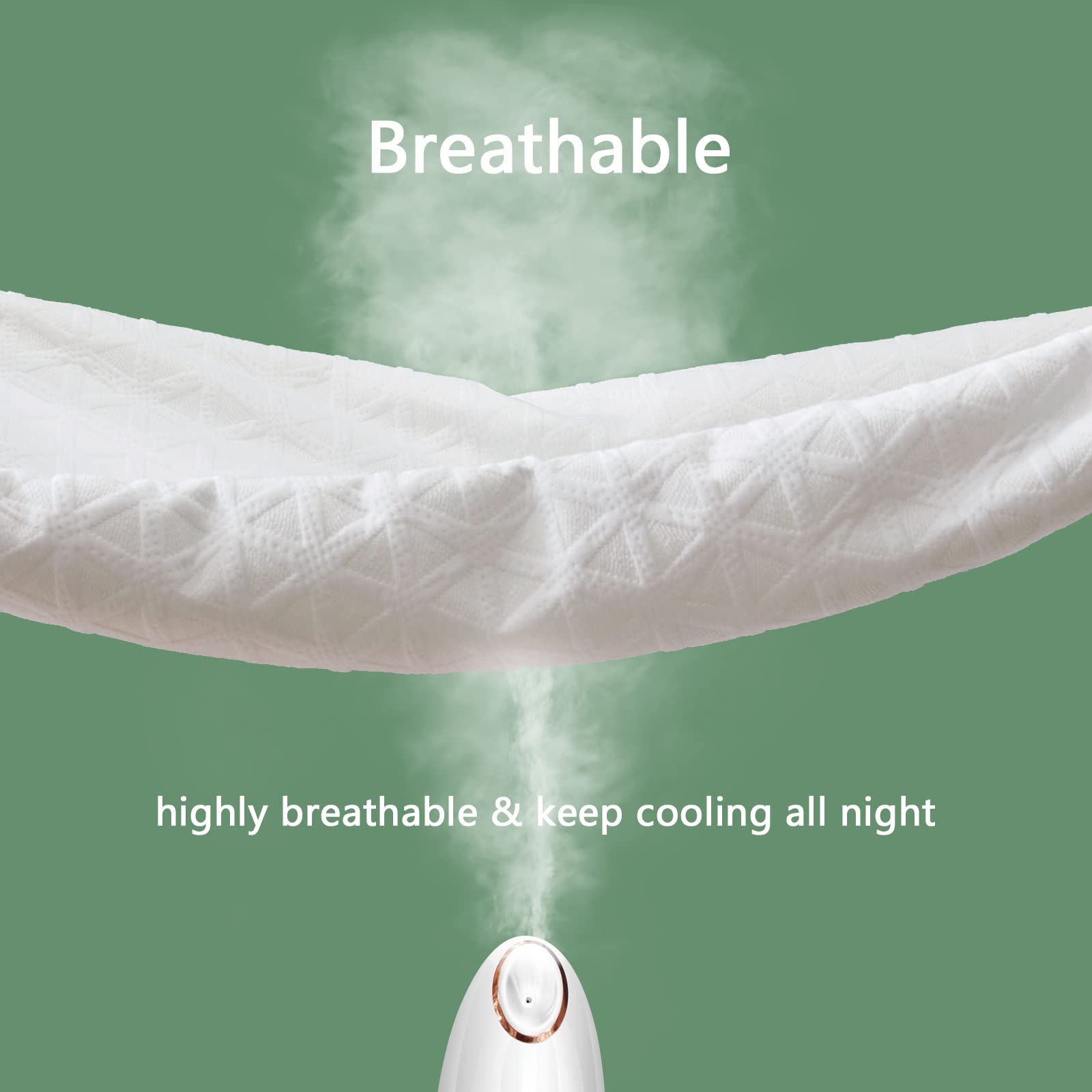 Premium Waterproof Mattress Protector Queen Size, Breathable Bed Cover 3D Air Fabric Cooling Mattress Pad Cover Smooth Soft Noiseless Washable, 8''-21'' Deep Pocket (White)
