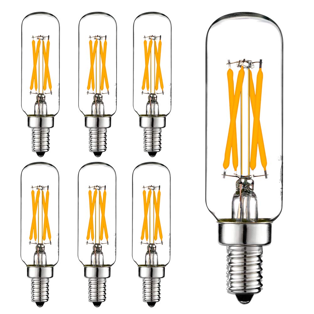 LiteHistory LED Glühbirne Dimmbar 6W Entspricht Warmweiß 2700K T6 T25 E12 Kandelaber Glühbirne 60 Watt für Kronleuchter, Deckenventilator, Pendelleuchte, Wandleuchten AC120V 600LM E12 Glühbirne 6er-Pack