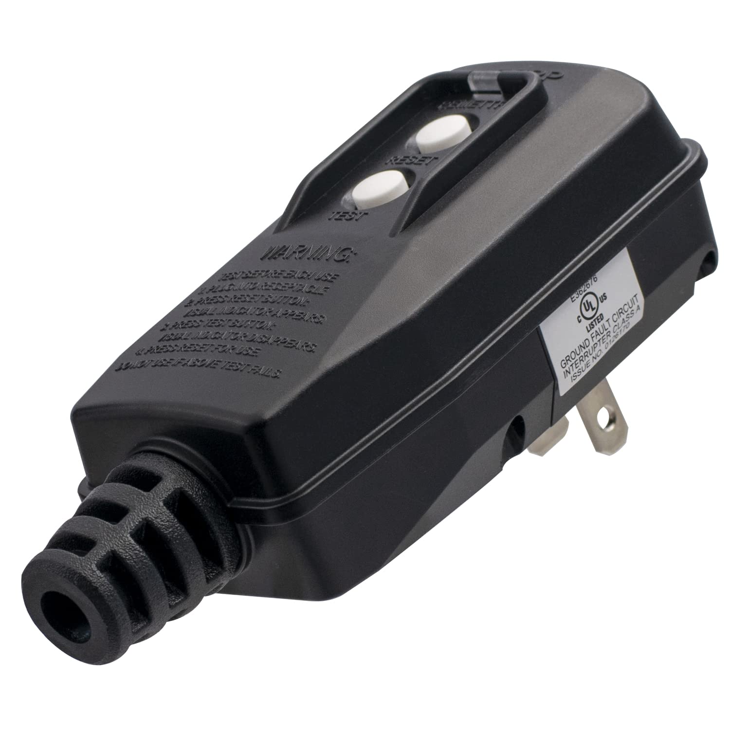 ELEGRP G1215PA2 G20PASR Patentierte selbstüberwachende GFCI-Ersatzsteckerbaugruppe, Auto-Reset 15 Ampere ungeerdet 2 Drähte 2-polig für Hochdruckreiniger, Poolpumpe, UL/CUL-gelistet, 1 Stück, Schwarz