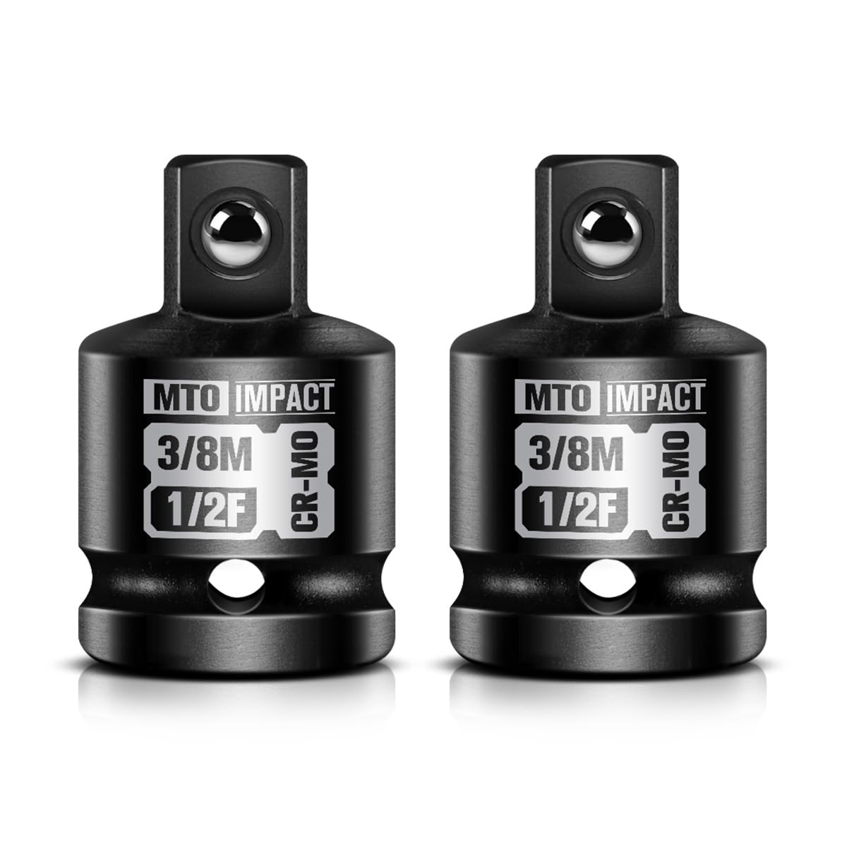 MTO 2-teiliges 1/2-Zoll-Innen- auf 3/8-Zoll-Außen-Schlagschraubernuss-Adapter-Set, 1/2-Zoll-Antriebs-Schlagschrauber-Umrüstungen für Schlagschrauber, Chrom-Molybdän-Legierungsstahl