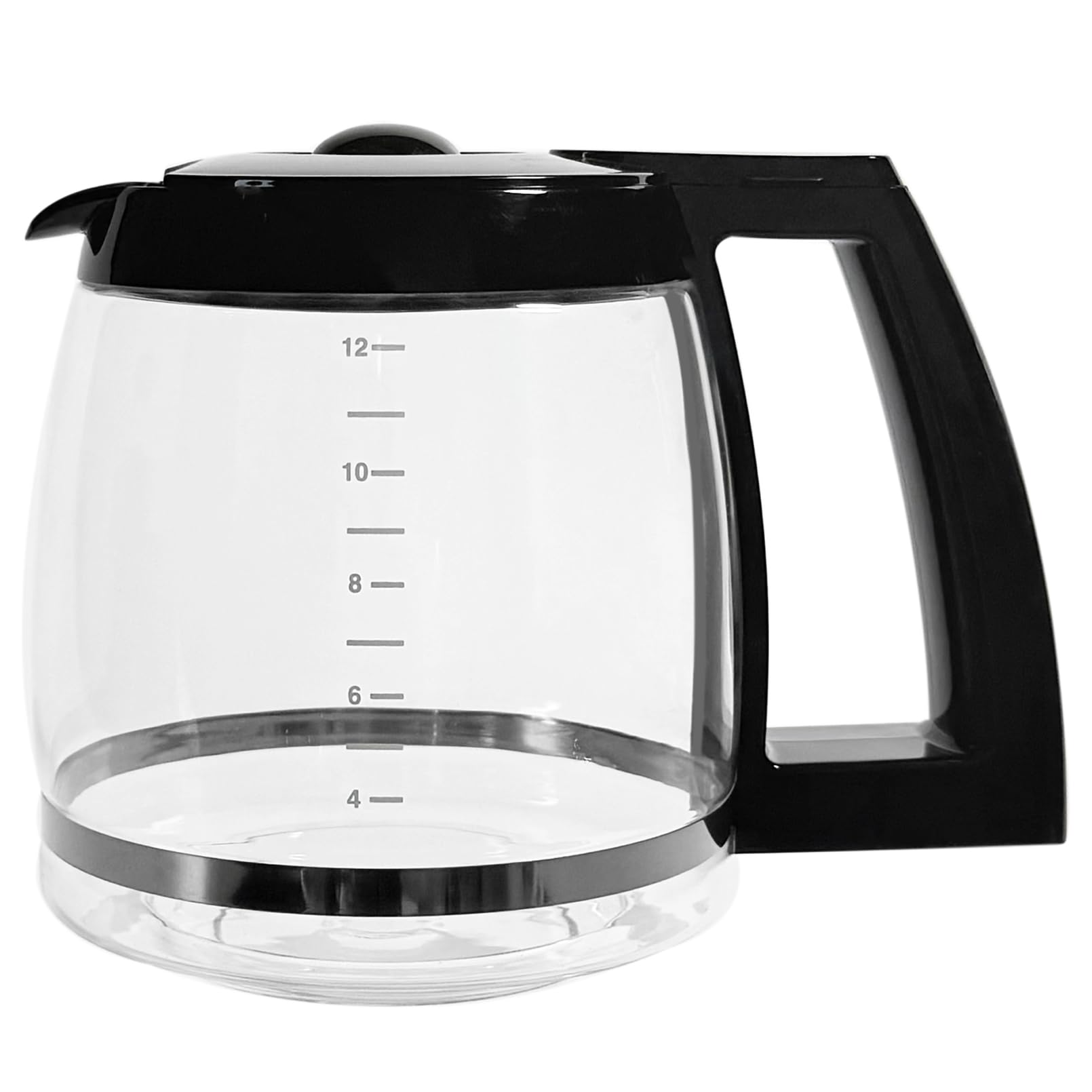 12-Tassen-Ersatzglaskaffeekanne für Kaffeemaschinenmodelle Cuisinart DCC-1200, DCC-1100BK, DCC-2650, CHW-12, CHW-12P1, DGB-550BK, DGB-550BK1, DGB-625BC, DGB-700BC und SS-12 | Teilenummer DCC-1200PRC