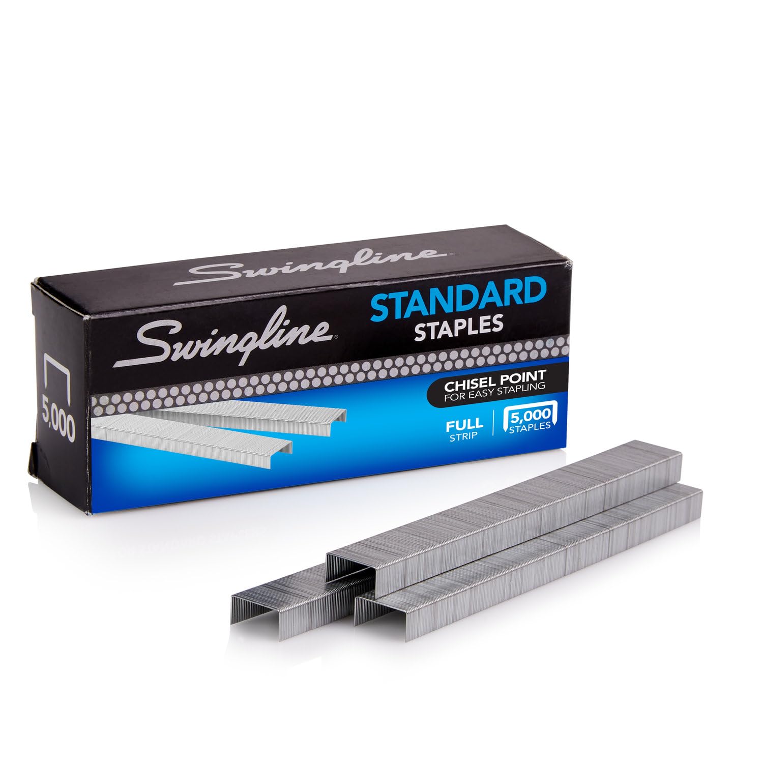 Swingline Standard Staples, 1/4", Full Strip, Box of 5,000