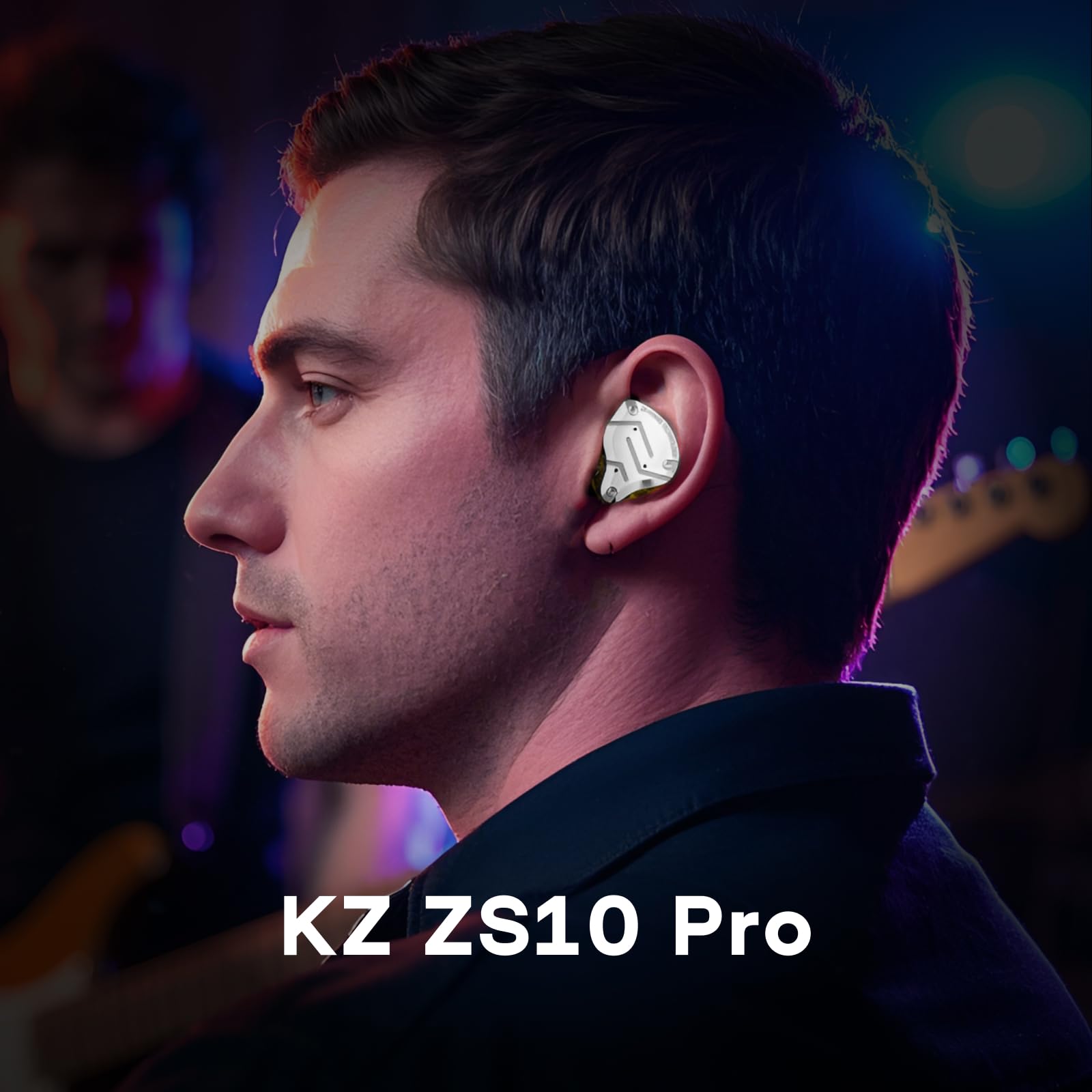 Linsoul KZ ZS10 Pro, 4BA+1DD 5 Driver in Ear Monitor, HiFi Wired Earbuds, Gaming Earbuds, Hybrid IEM Earphones with Stainless Steel Faceplate, Detachable Cable for Musician(Without Mic, Black)