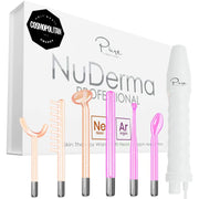 NuDerma Professional Skin Therapy Wand - Portable Skin Therapy Machine with 6 Neon & Argon Wands – Boost Your Skin – Clear Firm & Tighten