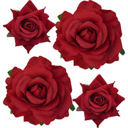 Topbuti Rose Hair Clip Flower Hairpin Brooch Floral Clips, 4 Pcs Fabric Rose Flowers Hair Clips Mexican Hair Flowers Pin up Headpieces for Woman Girl Wedding Party Mother's Day