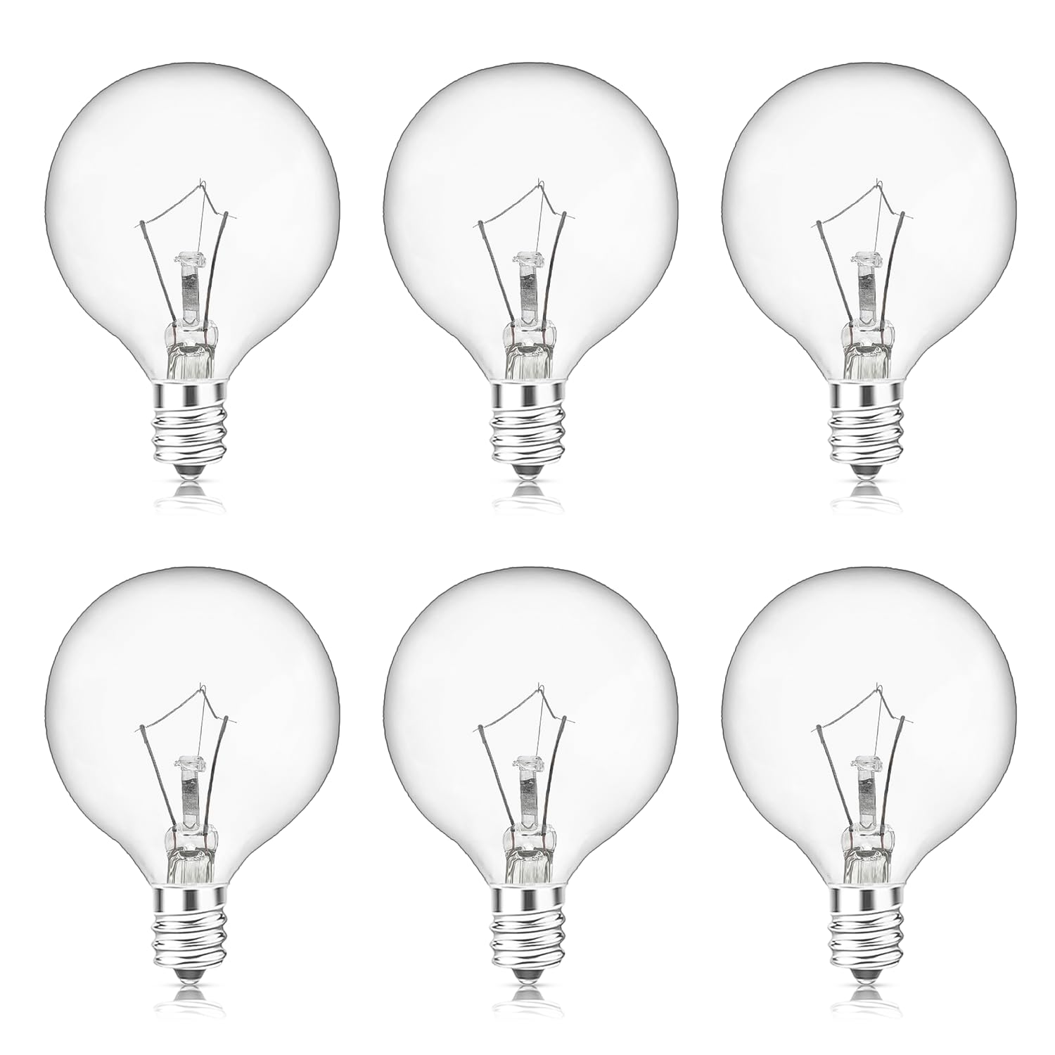 Scentsy Glühbirnen für Duftwärmer – 25-Watt-Glühbirne für große Wachs-Schmelzwärmer, Ersatzbirne für Wachswärmer, Brenner, Kerzenwärmer – G16 1/2 Kugelbirnen (6 Stück)