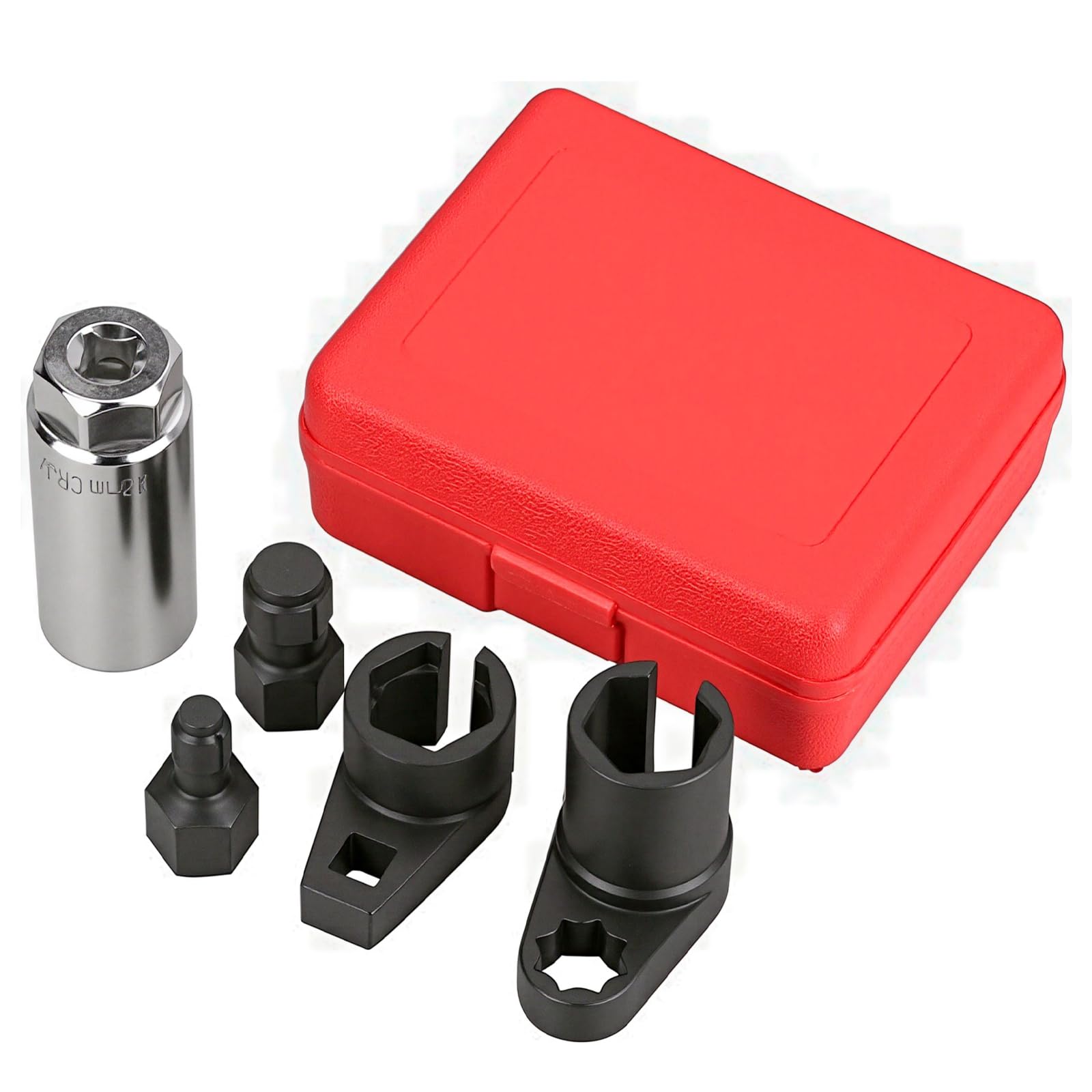 A ABIGAIL 5 PCS Automotive O2 Oxygen Sensor Socket Offset 02 sensor Wrench Remover Tool and Thread Chaser Tool