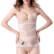 ChongErfei 3 in 1 Postpartum Support - Recovery Belly/waist/pelvis Belt Shapewear Slimming Girdle, Beige, L For Posture Correction