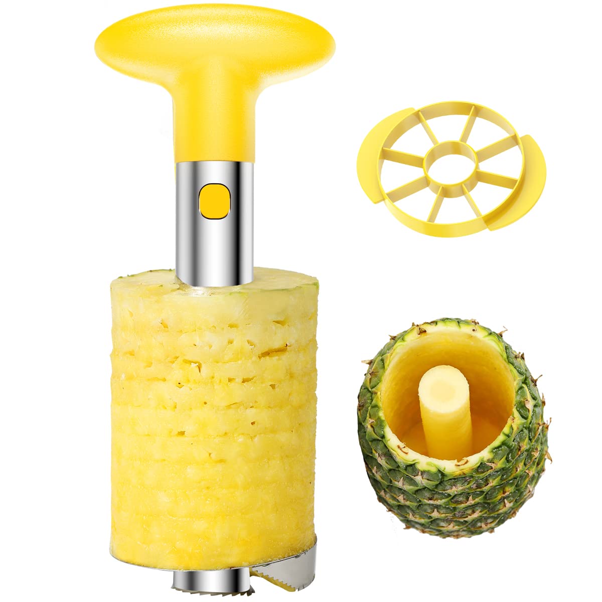 SameTech Easy Kitchen Tool Edelstahl Frucht-Ananasschäler Entkerner Schneider