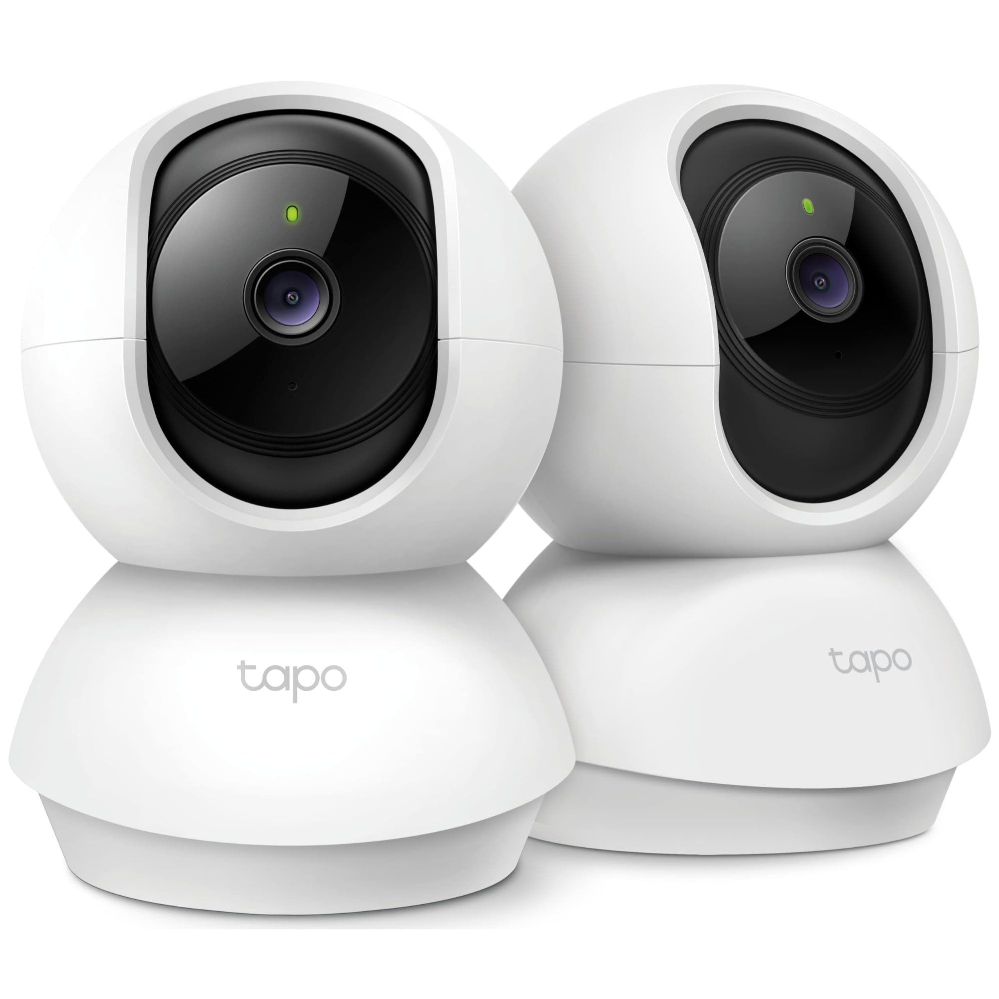 كاميرا مراقبة TP-Link Tapo 2K Pan/Tilt للأطفال والحيوانات الأليفة مع خاصية كشف الحركة، صوت ثنائي الاتجاه، صفارة إنذار، رؤية ليلية، تخزين سحابي وبطاقة SD، تعمل مع Alexa و Google Home، عبوة من قطعتين (C210P2)