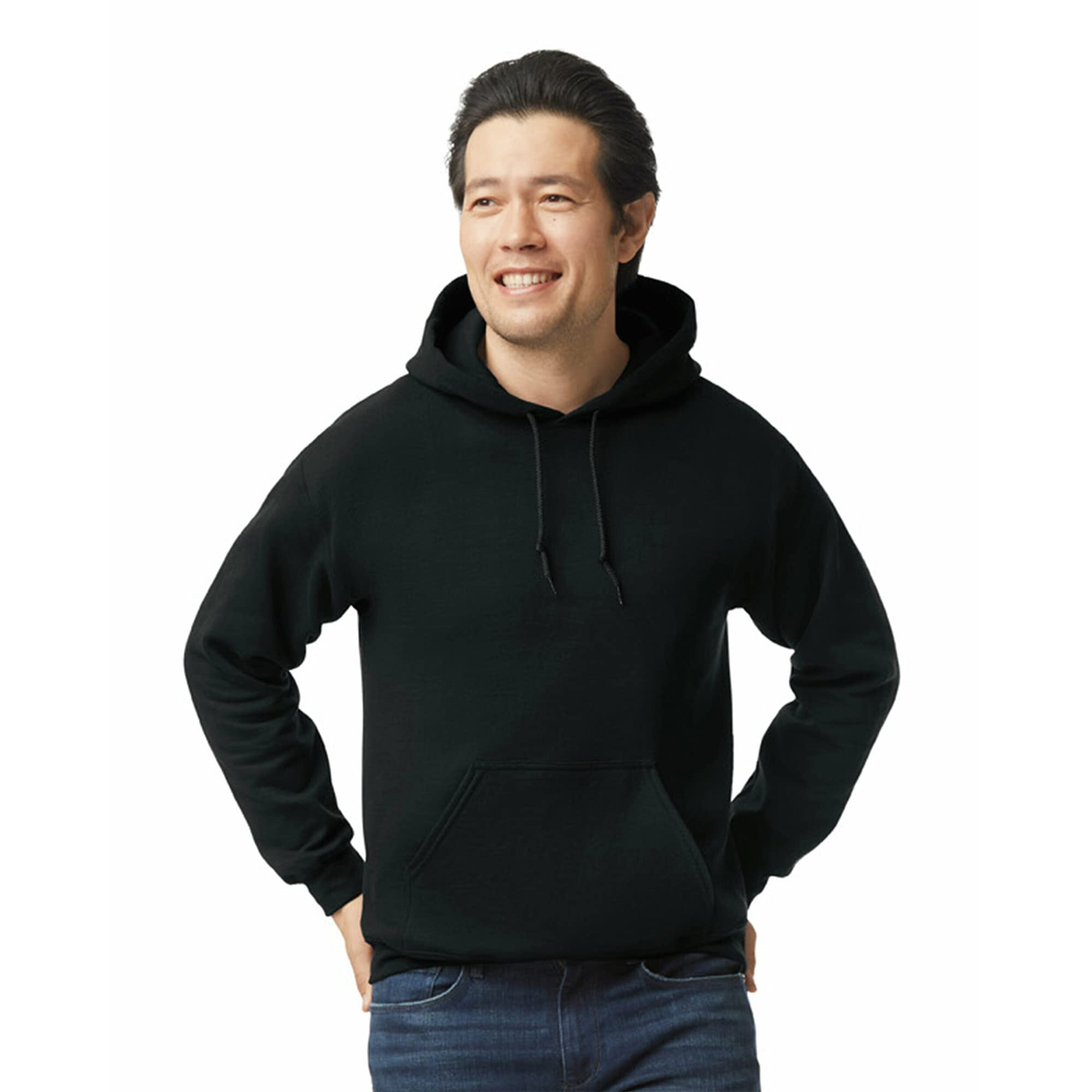 Gildan Adult Fleece Hoodie Sweatshirt, Style G18500, Multipack, Black (1-Pack), Large