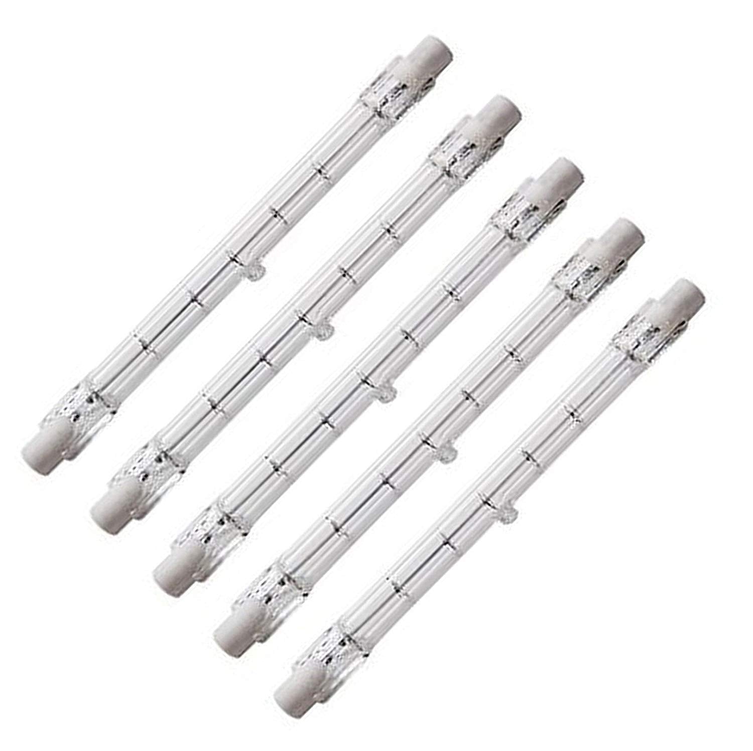 CTKcom 500-Watt 4,7 Zoll J-Typ T3 Halogenlampen (5er-Pack) - 118mm zweiseitige 500 Watt 120 Volt T3 Halogenlampen R7S zweiseitige Glühbirnen Flutlicht Quarzrohrlampen 120V