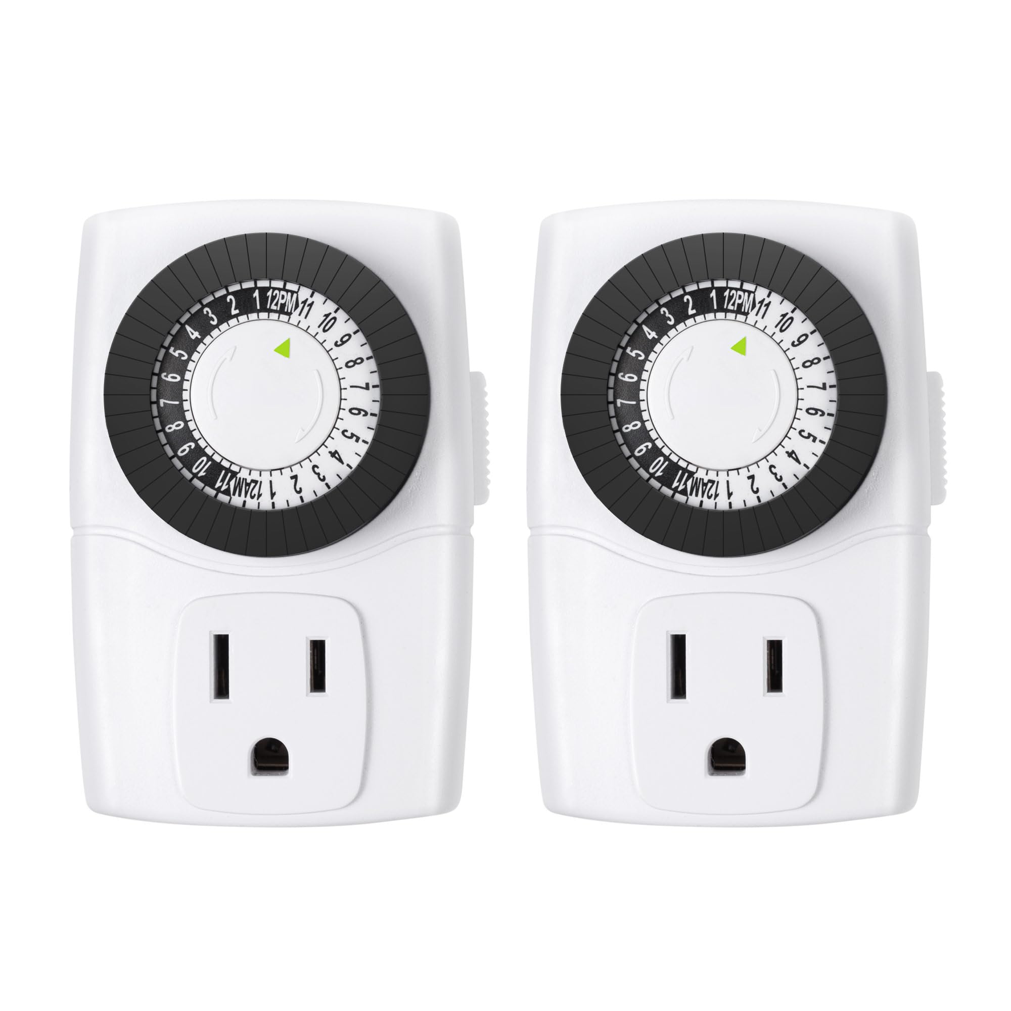BN-LINK BND-60/U47 Mechanische 24-Stunden-Zeitschaltuhr für Innenräume, 3-polig, 2er-Pack