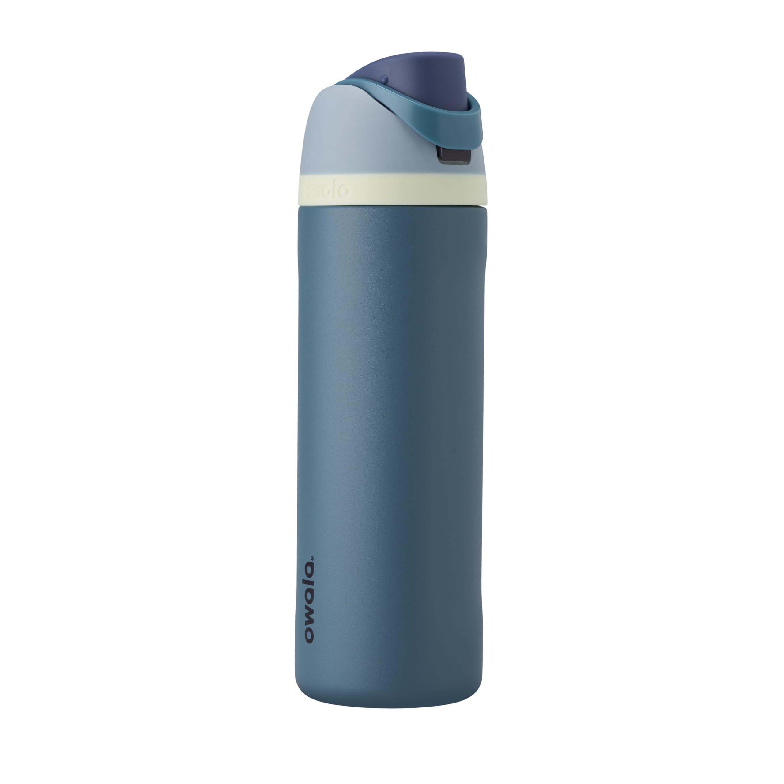 Owala FreeSip Isolierte Edelstahl-Trinkflasche mit Strohhalm, BPA-freie Sport-Trinkflasche, ideal für Reisen, 710 ml, Denim