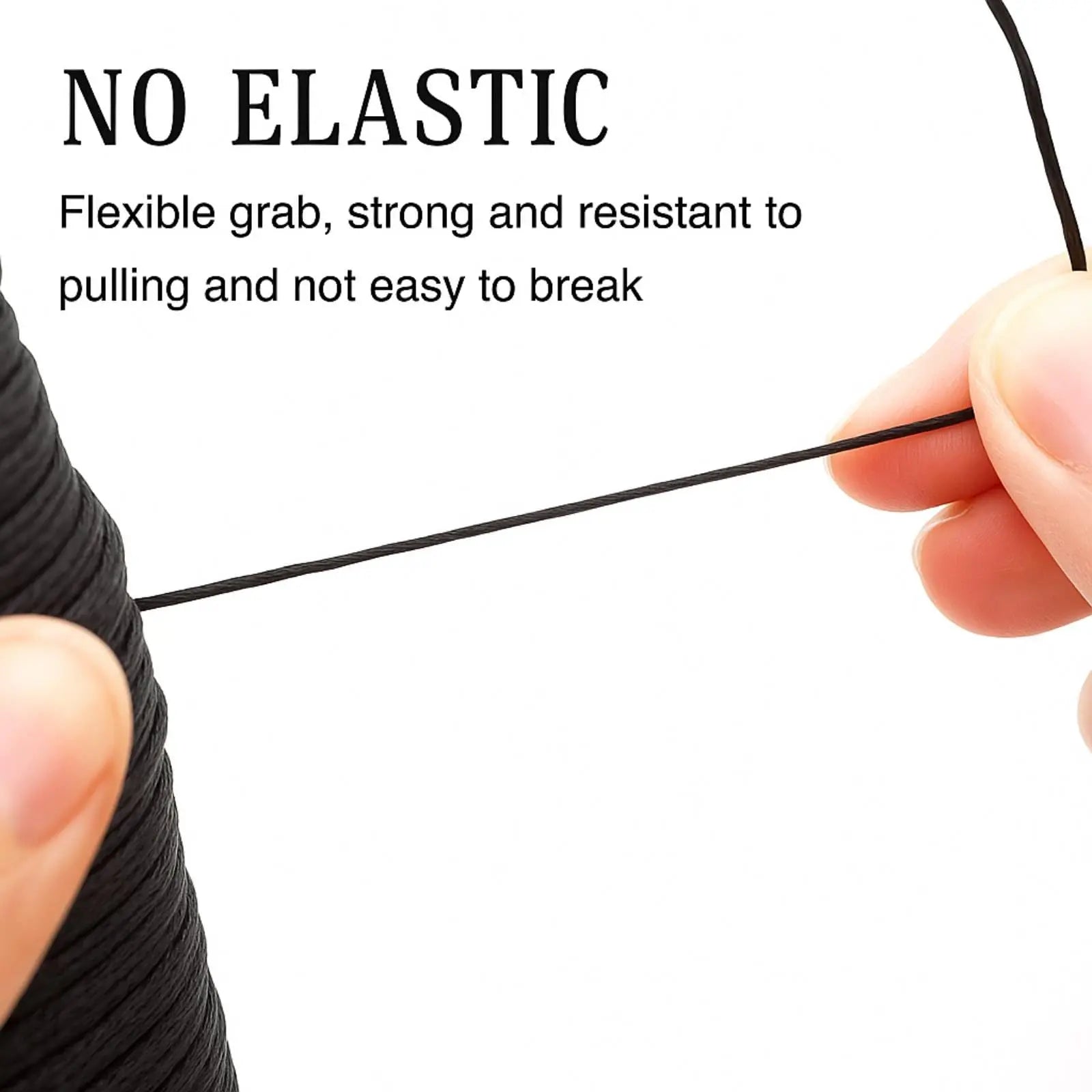 Anwyll 1.5MM Black Nylon String - 110Yards Wind Chime String Weather Resistant Nylon Cord Black Nylon Bracelets String Beading Thread Macrame Trim Cord for Necklace Jewelry Making Craft Halloween