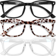 Gaoye Stylish Blue Light Glasses for Woman - Computer Glasses up to 99% Blue Light Blocking - Lightweight Frames - 3 pack