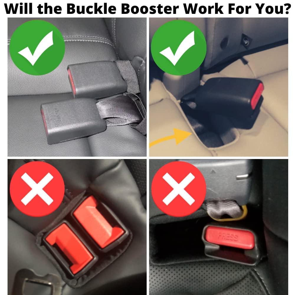 2-Pack New Seat Belt Buckle Booster (BPA Free) - Raises Your Seat Belt for Easy Access - Stop Fishing for Buried Seat Belts - Makes Receptacle Stand Upright for Easier Buckling
