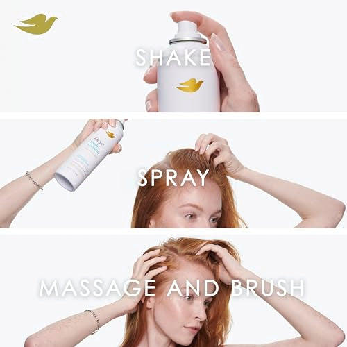 Dove Dry Shampoo Spray, Volume & Fullness, Absorbs Oil to Refresh Hair Without Washing, 5 oz (2-Pack)